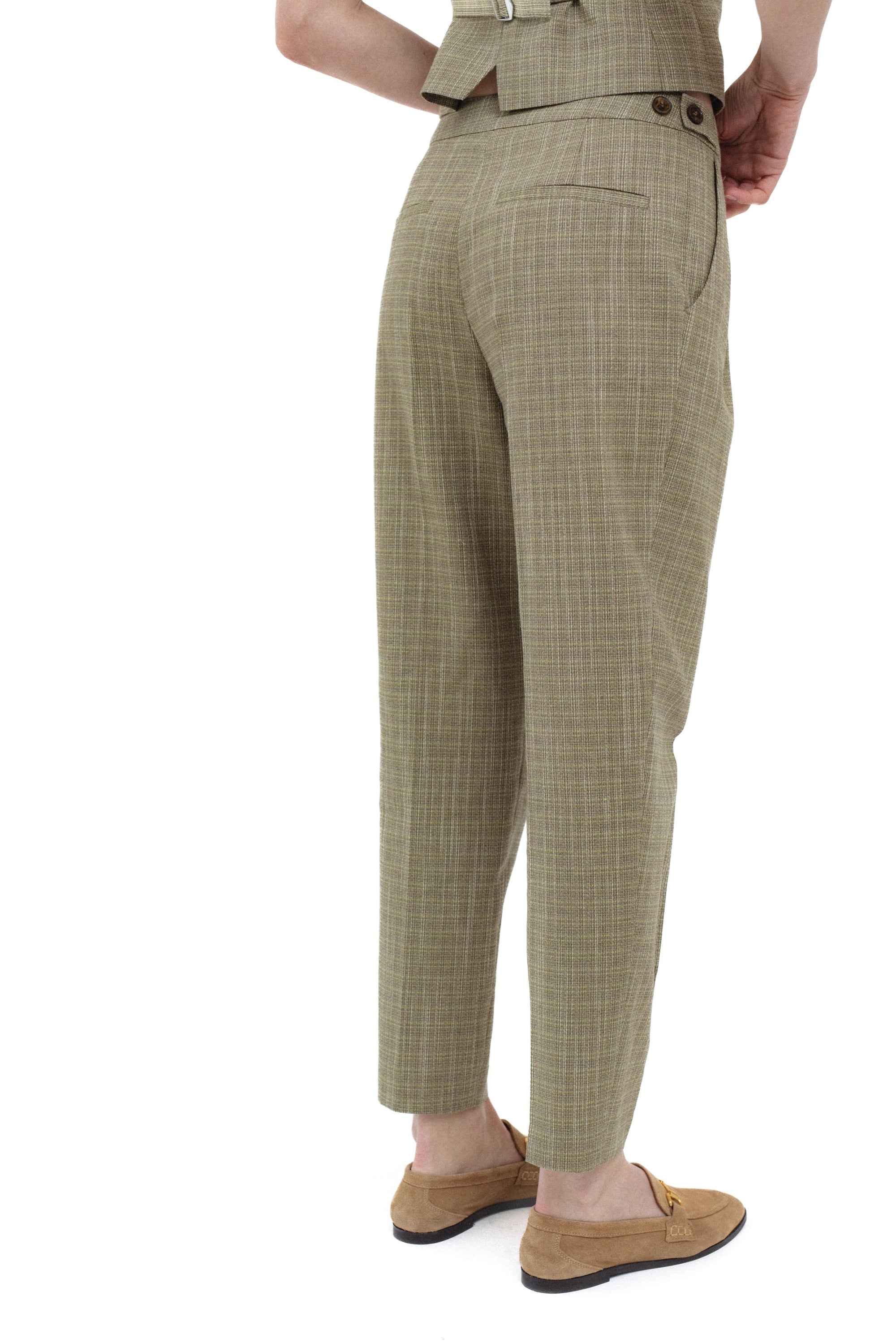 TAPERED SAGE TROUSERS