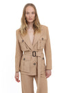 SAND SAFARI-STYLE BLAZER WITH LINEN