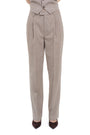 UNISEX BEIGE STRAIGHT TROUSERS WITH PLEATS