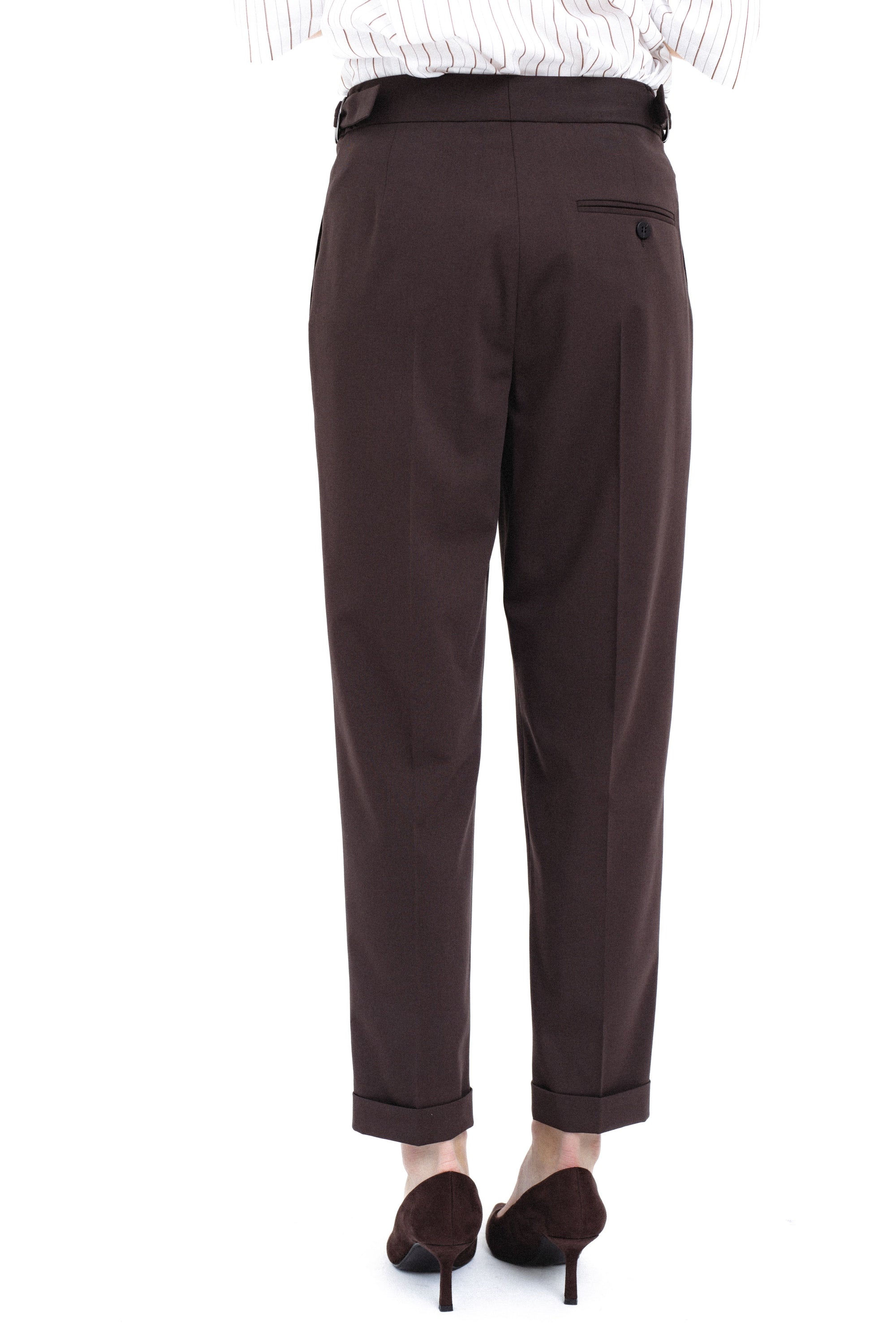 UNISEX TAMSAUS ŠOKOLADO TRUMPINTOS KELNĖS