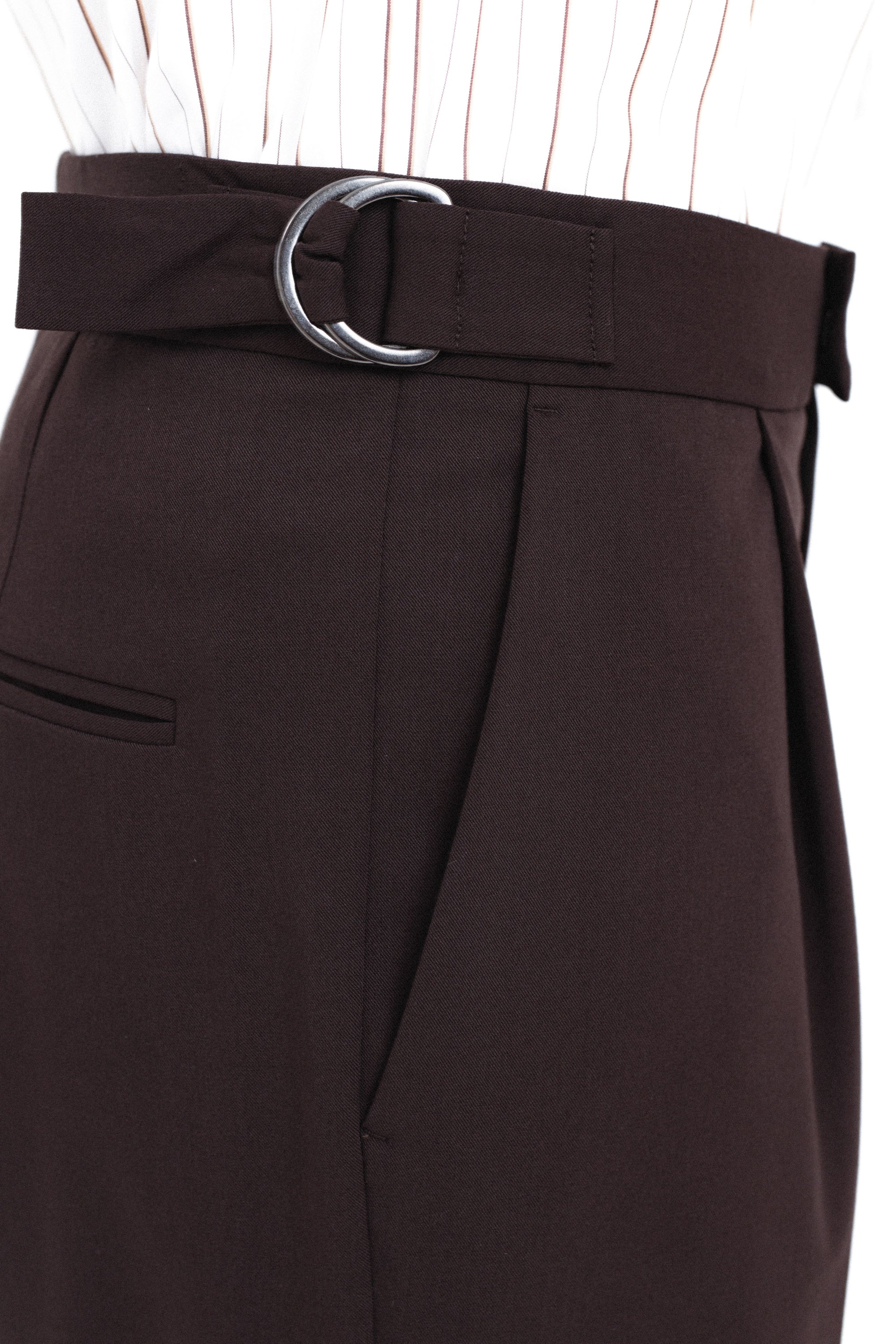 UNISEX TAMSAUS ŠOKOLADO TRUMPINTOS KELNĖS