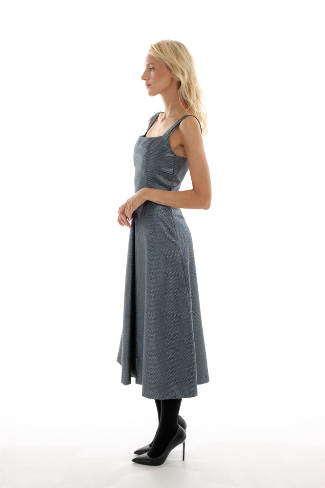 MIDI SHINY DRESS WITH POCKETS