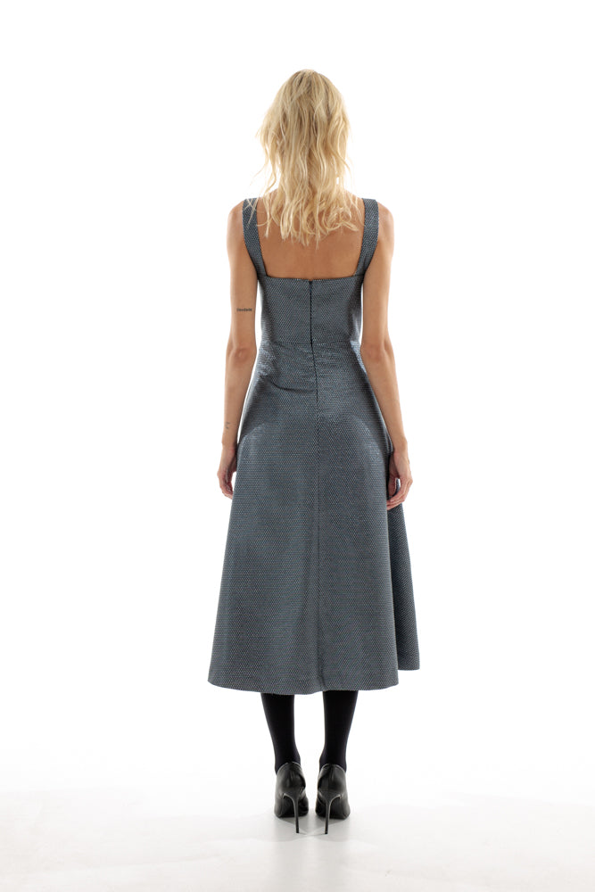 MIDI SHINY DRESS WITH POCKETS