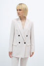 DOUBLE-BREASTED STRAIGHT MILK BLAZER