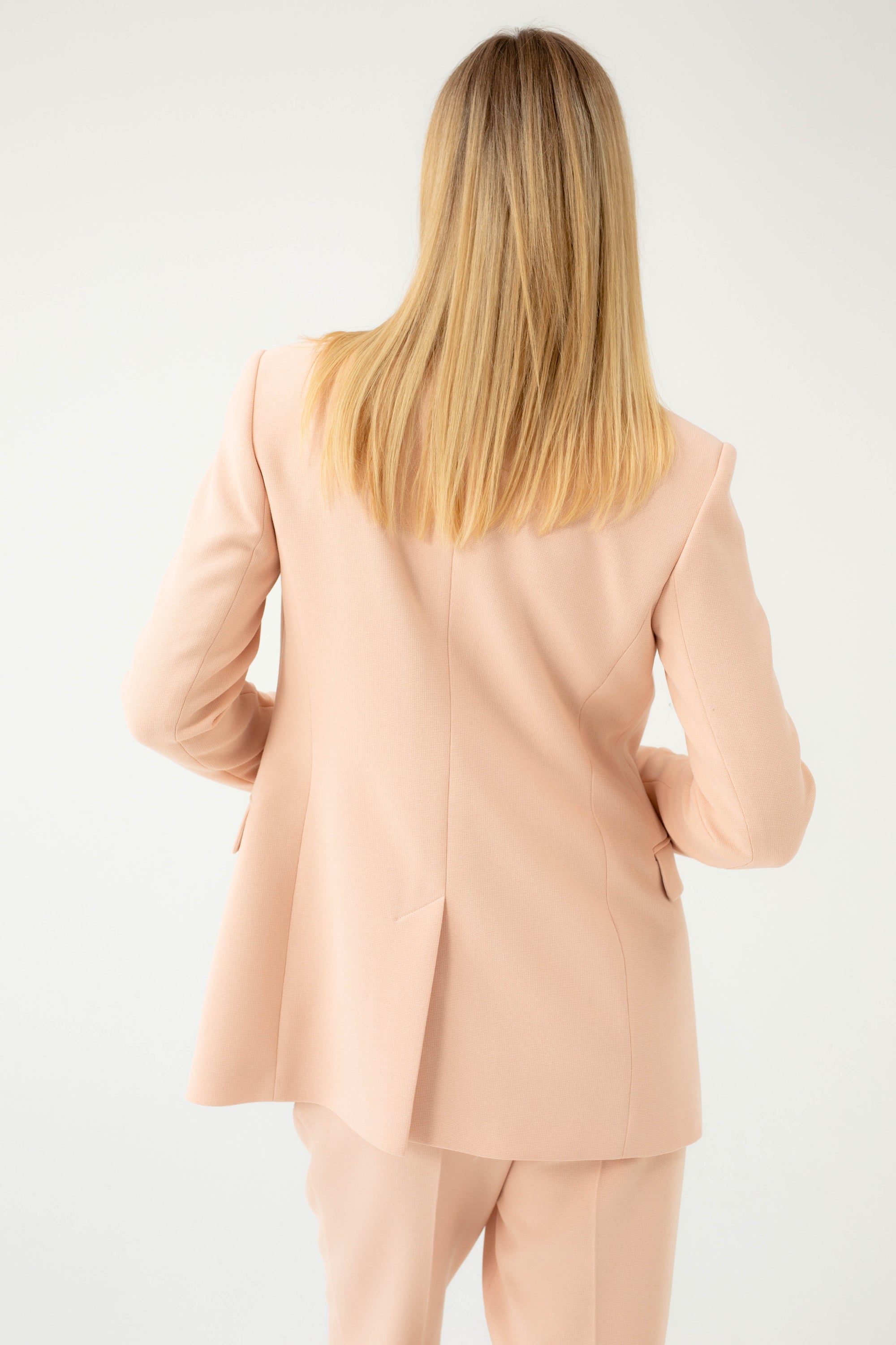 DOUBLE-BREASTED PEACH FITTED BLAZER