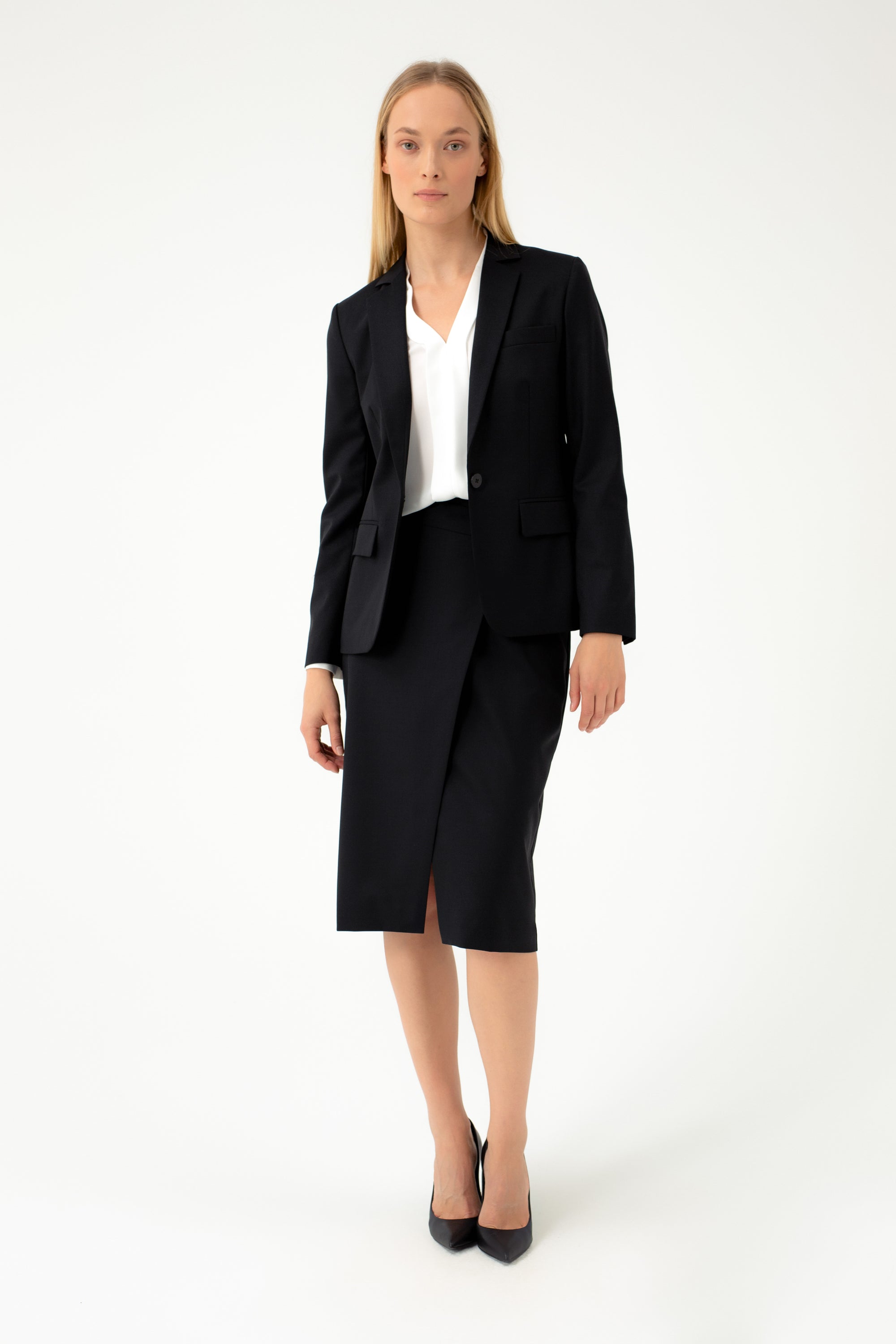 SINGLE BREASTED FITTED SUIT BLAZER