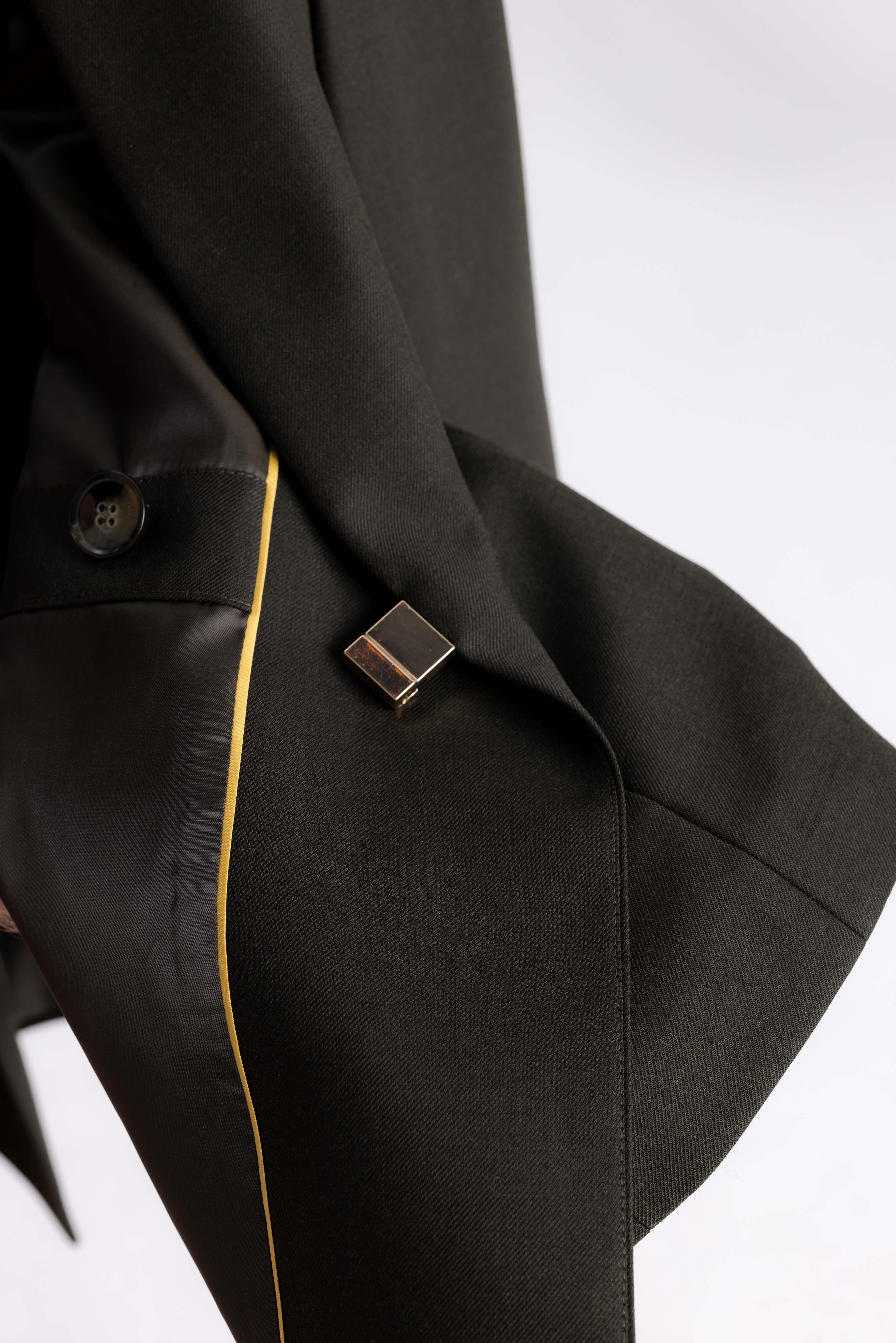 FOREST GREEN BLAZER WITH ASYMMETRIC FASTENING