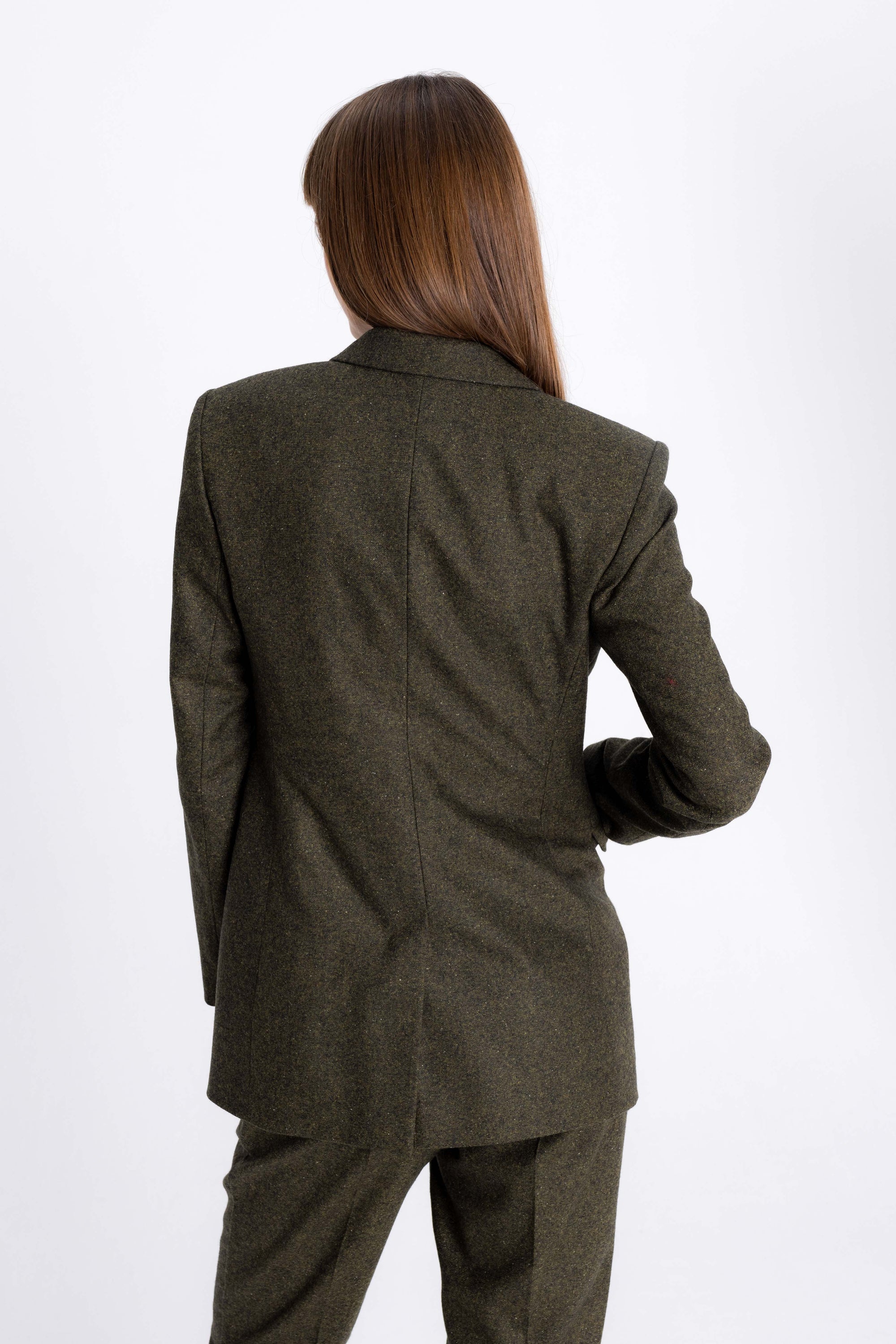 FOREST GREEN DOUBLE-BREASTED BLAZER WITH WOOL