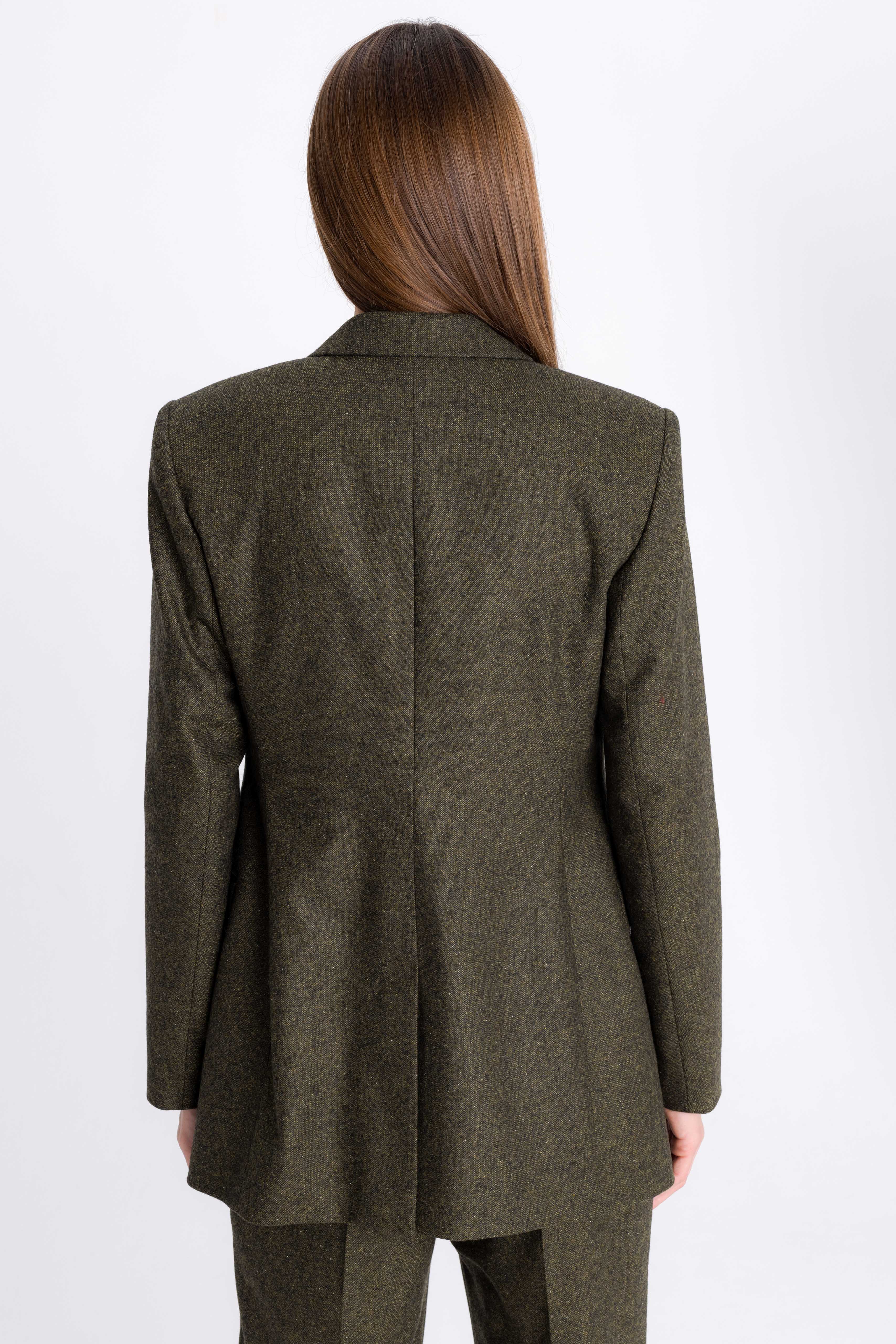 FOREST GREEN DOUBLE-BREASTED BLAZER WITH WOOL