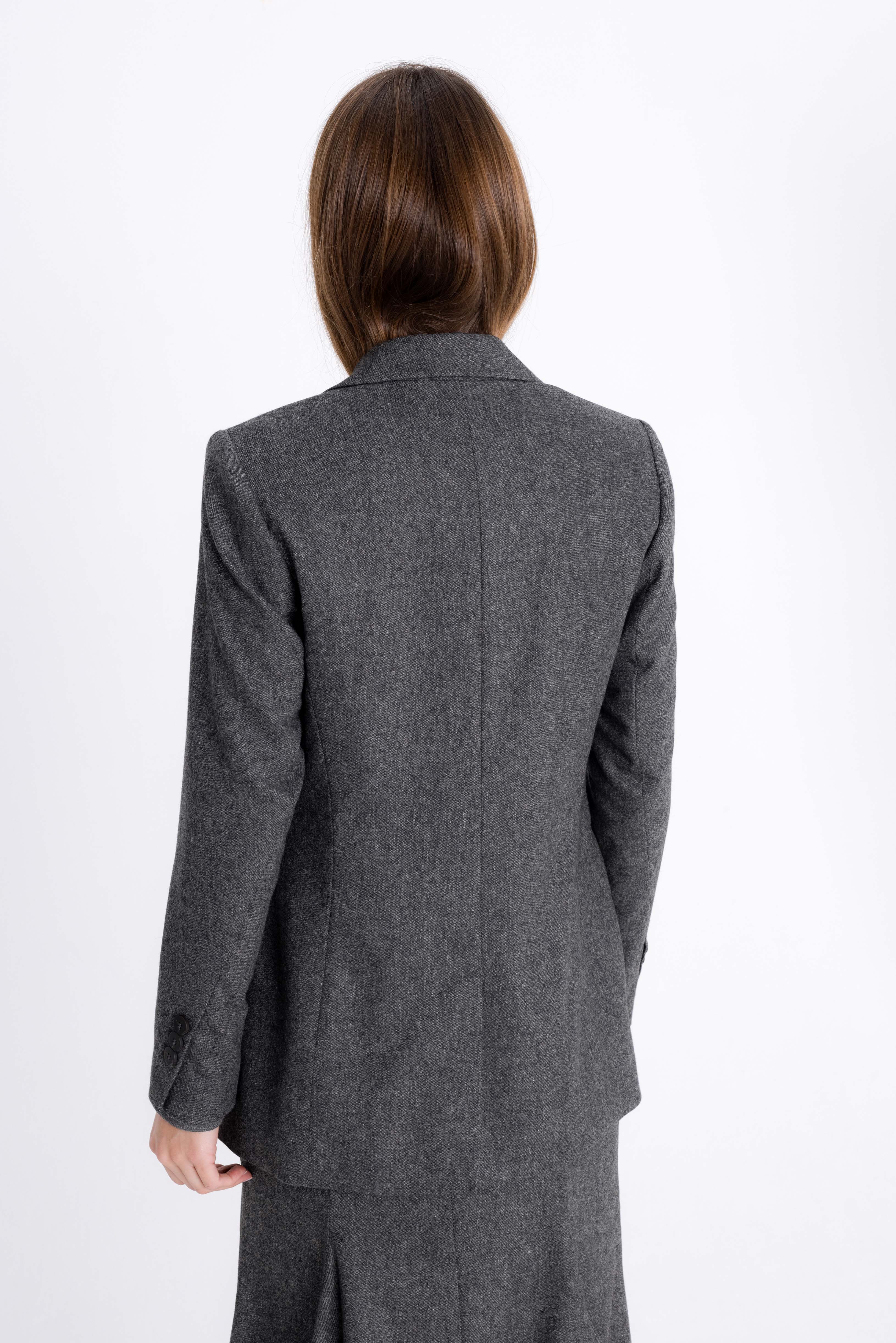SINGLE-BREASTED GREY MELANGE BLAZER