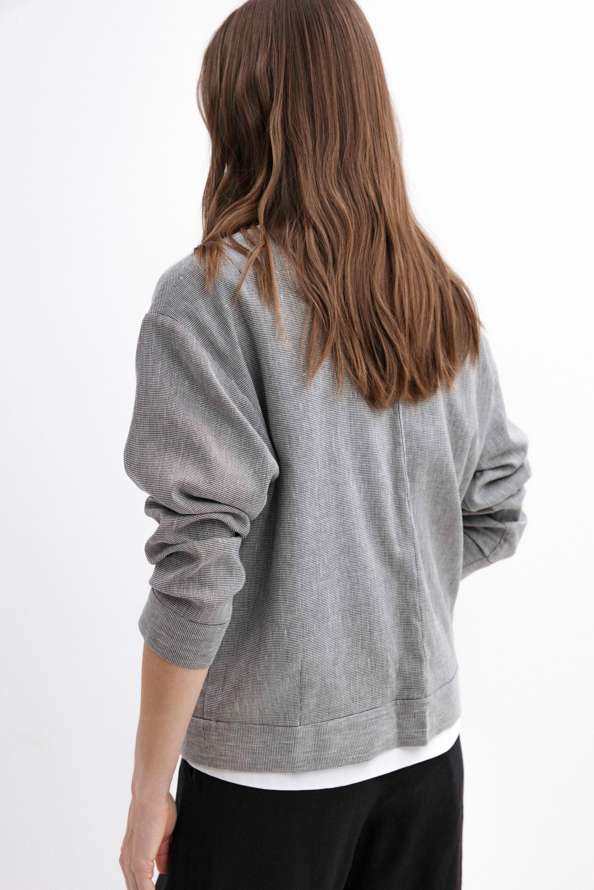 BOMBER GREY BLAZER WITH LINEN