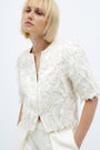 FRAYED JACQUARD CROPPED BLAZER