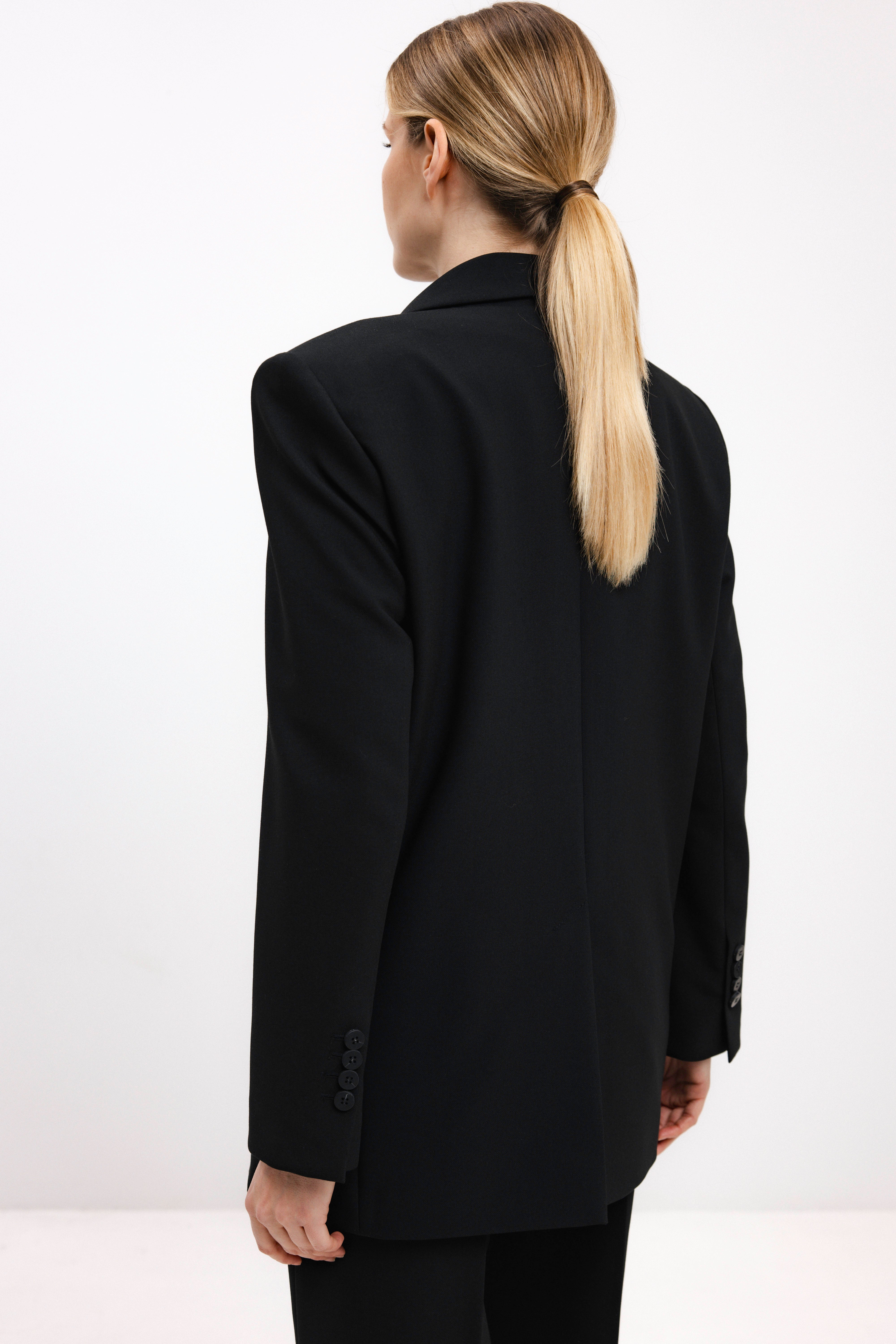 DOUBLE-BREASTED BLACK BLAZER