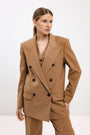 DOUBLE-BREASTED CAMEL BLAZER