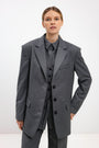 SINGLE-BREASTED OVERSIZED GREY BLAZER