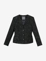 BLACK FITTED TEXTURED BLAZER