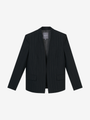 SCHWARZER, GERADE GESTREIFENER BLAZER MIT NADELSTREIFEN