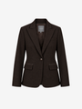 DARK BROWN FITTED WOOL BLEND BLAZER