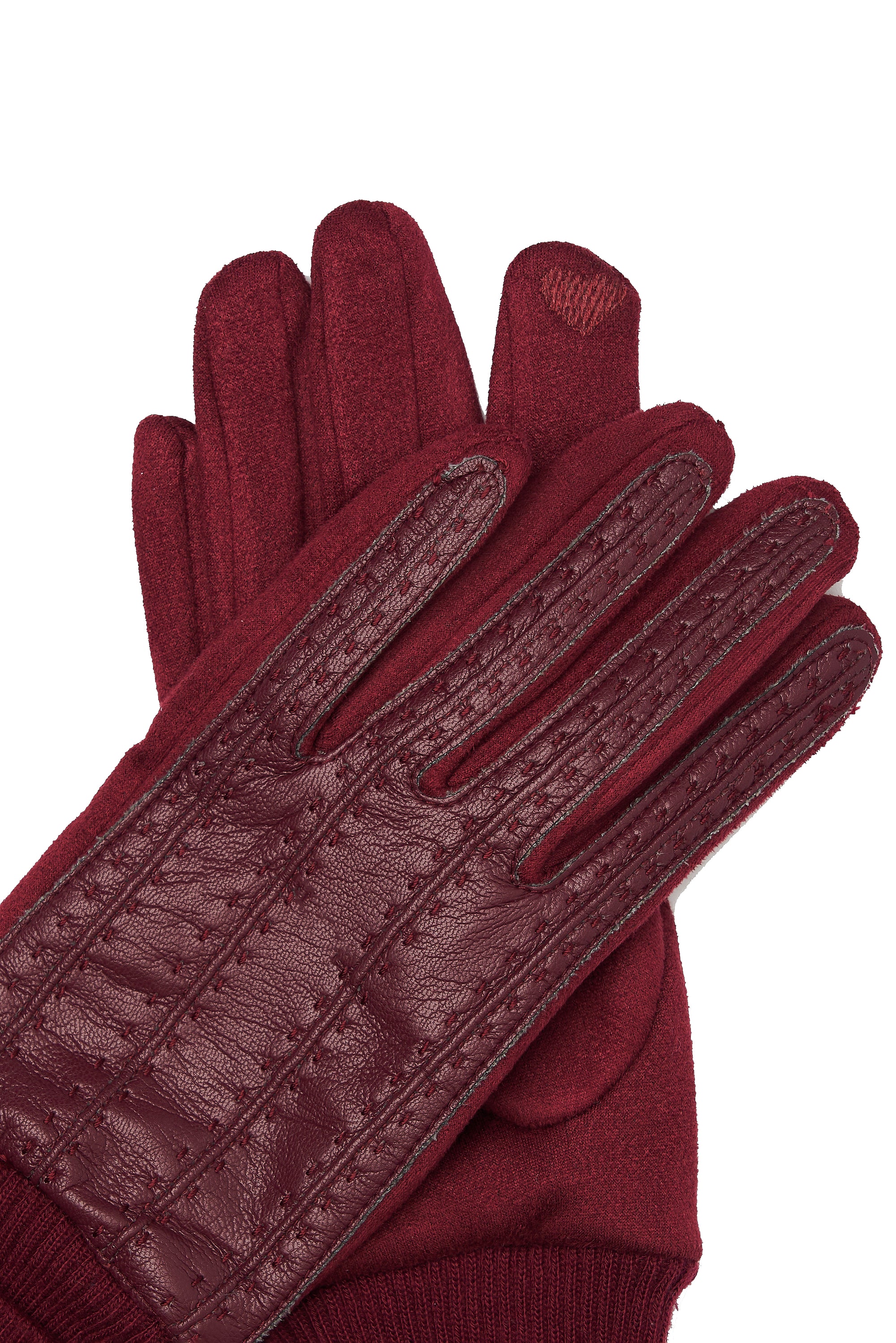 BURGUNDERFARBENE HANDSCHUHE AUS ÖKO-LEDER