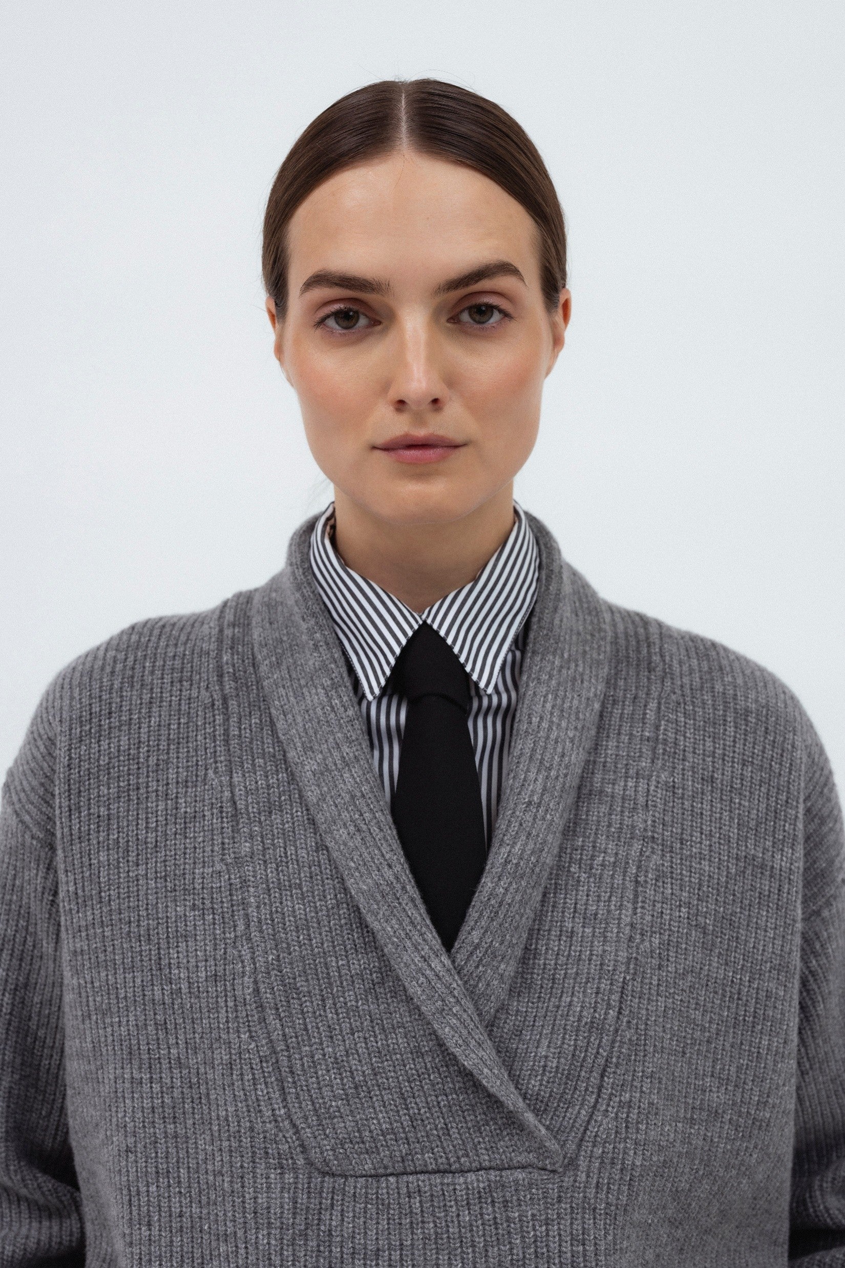 GREY MERINO WOOL SWEATER