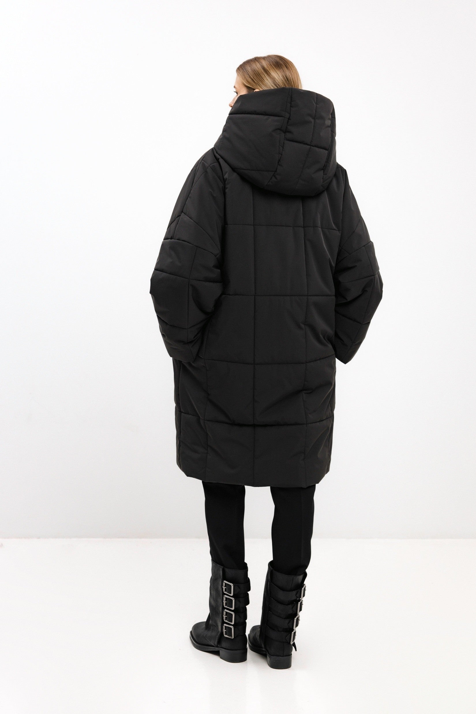 OVERSIZED QUILTED GRAPHITE JACKET