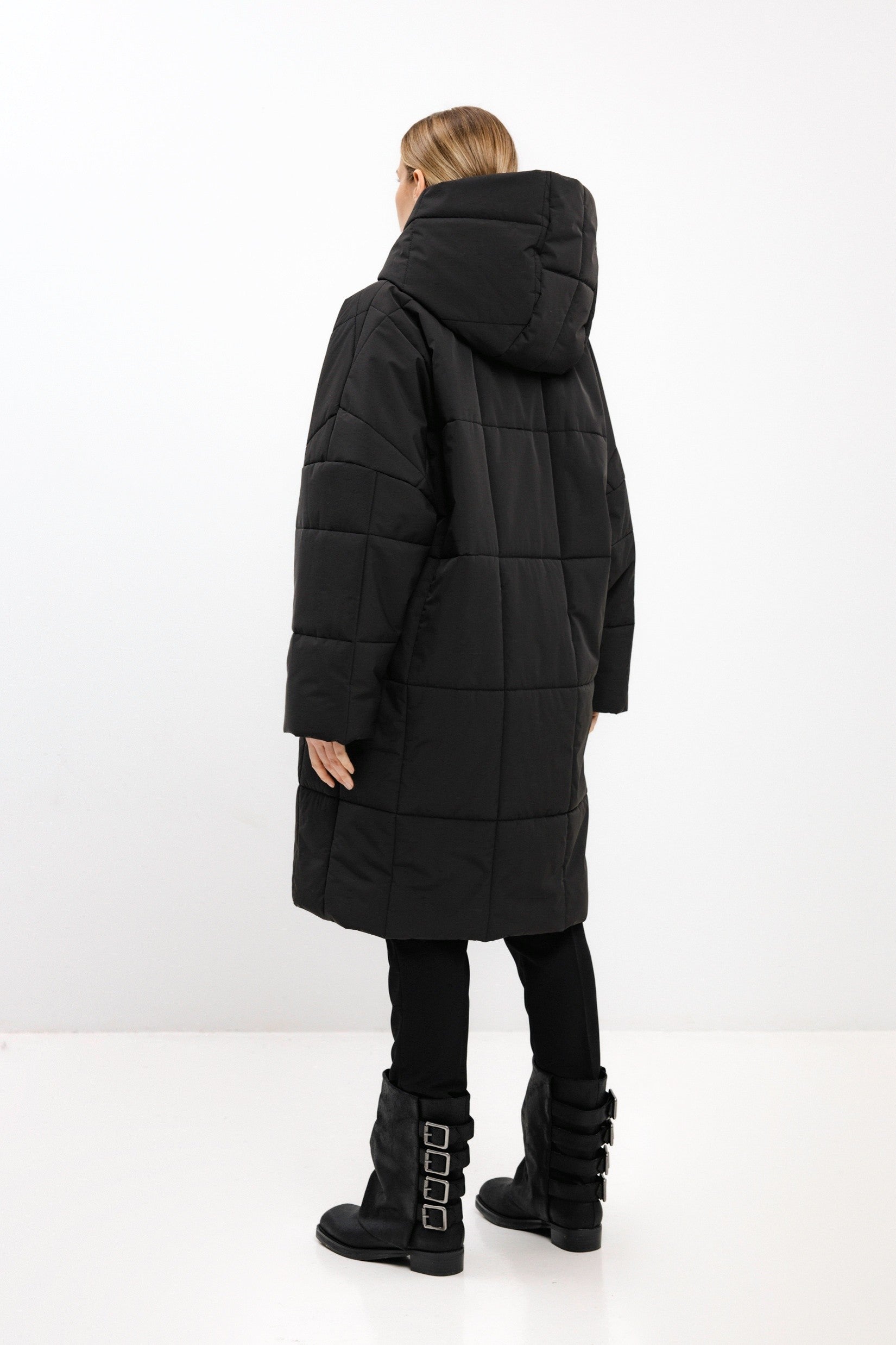 OVERSIZED QUILTED GRAPHITE JACKET