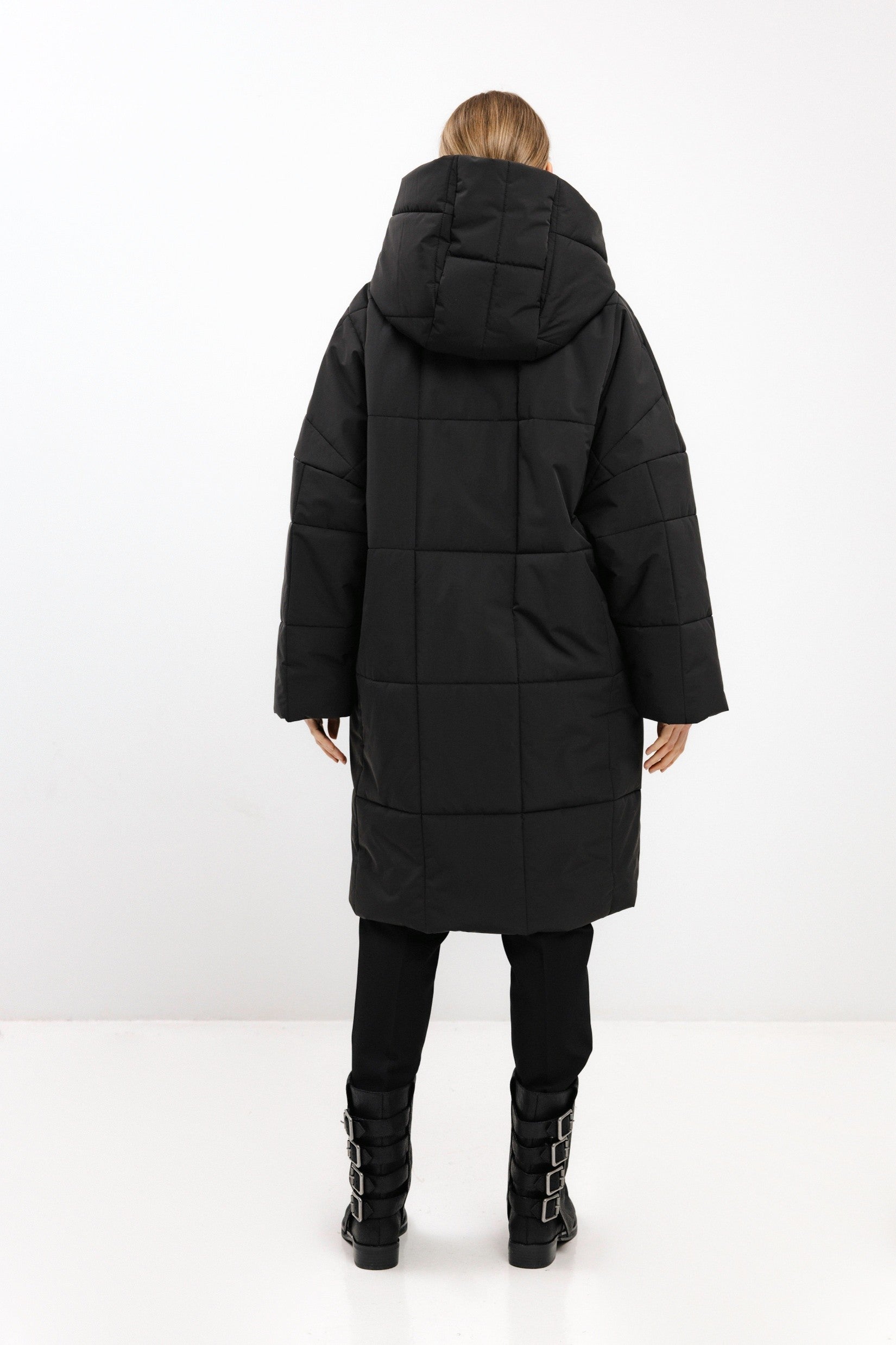 OVERSIZED QUILTED GRAPHITE JACKET