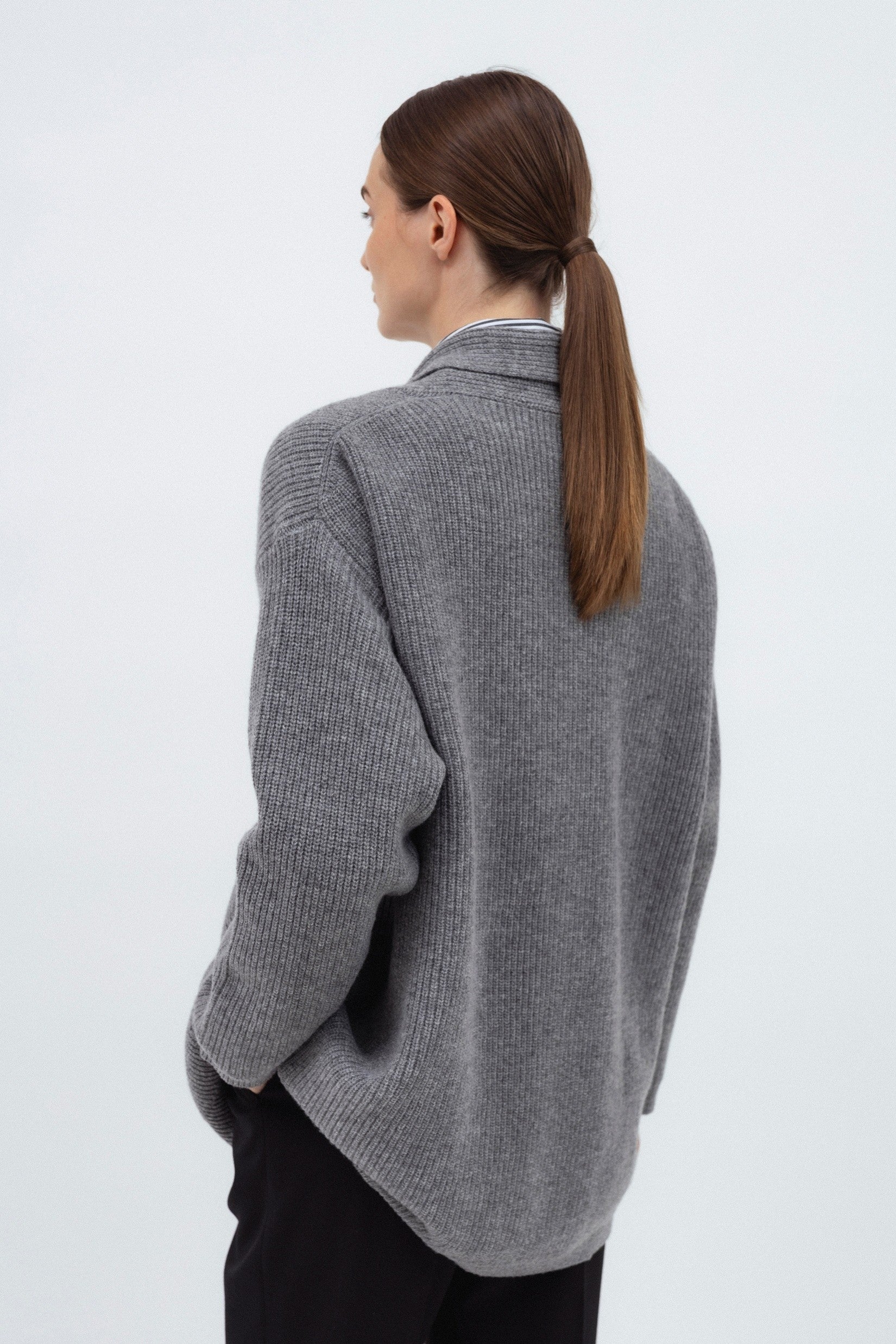 GREY MERINO WOOL SWEATER