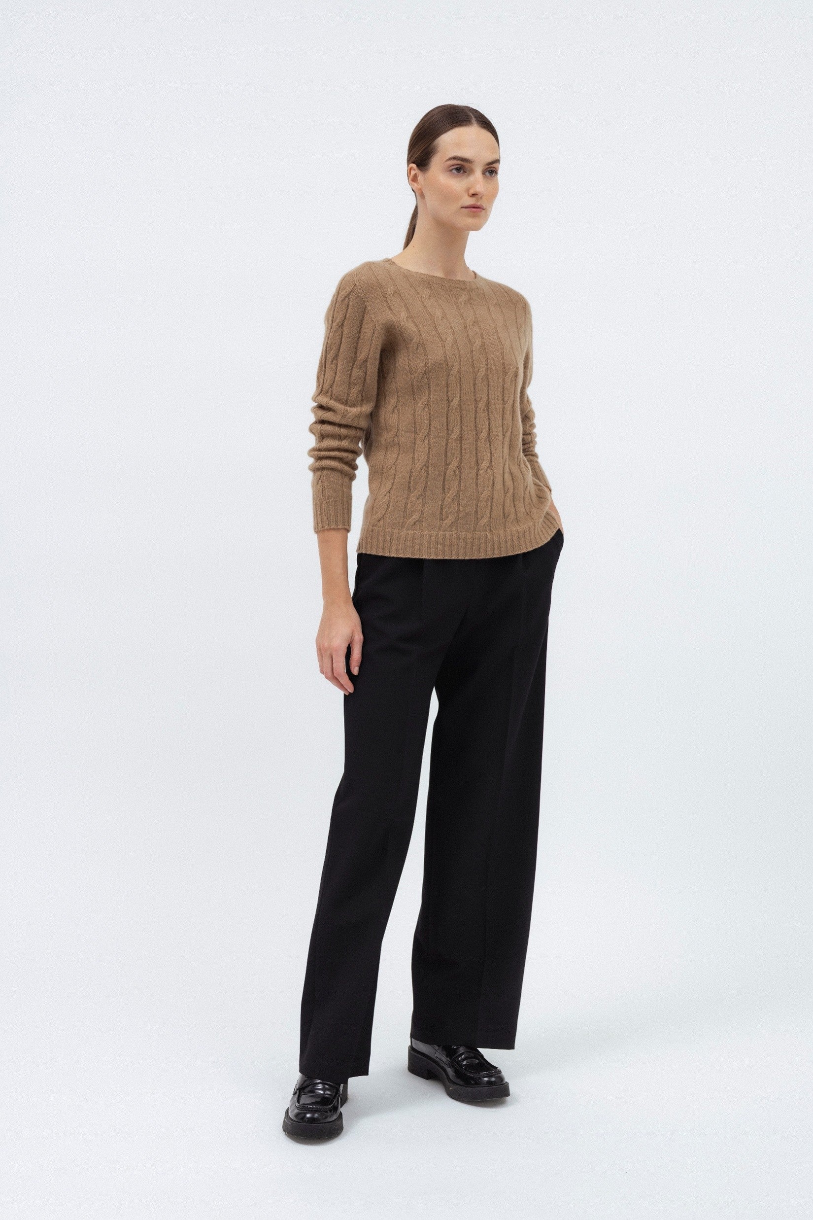 CAMEL CASHMERE SWEATER