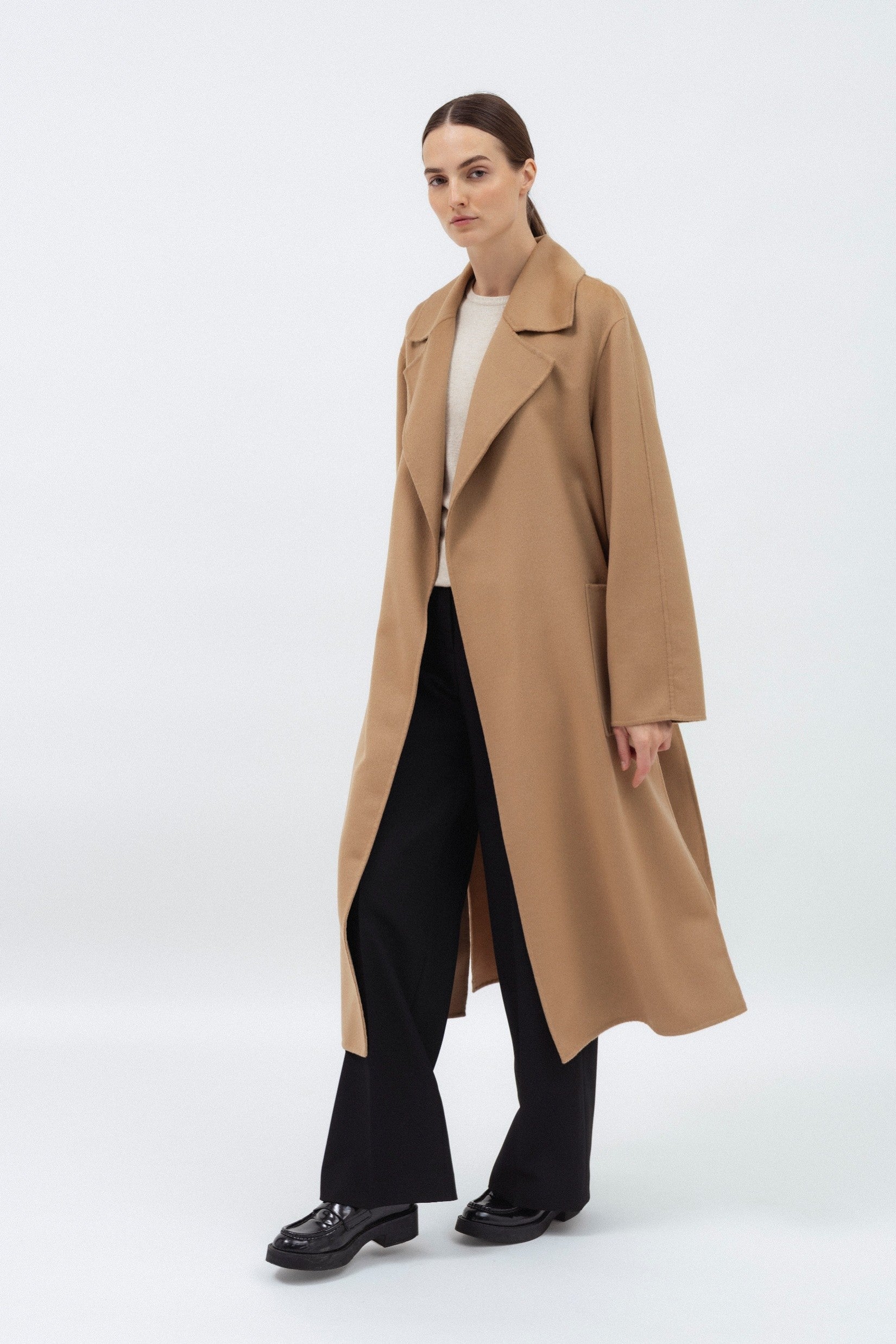 CAMEL DOUBLE-FACE WOOL COAT