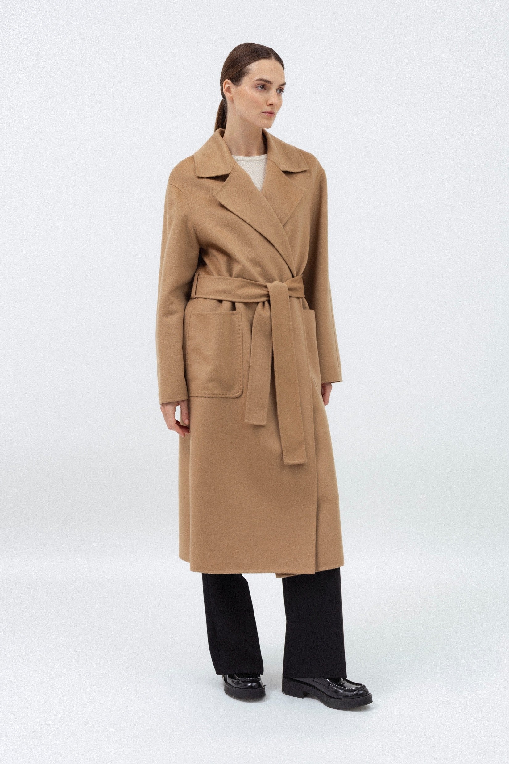 CAMEL DOUBLE-FACE WOOL COAT