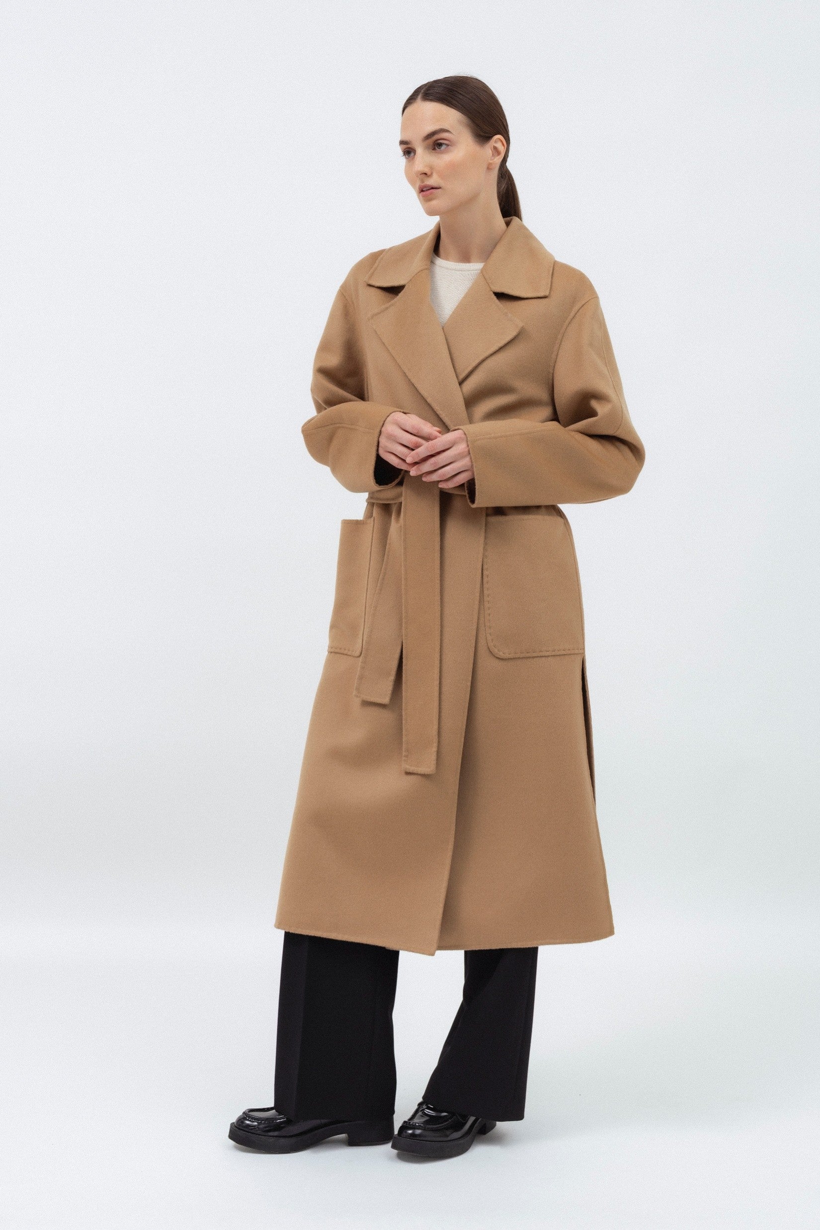 CAMEL DOUBLE-FACE WOOL COAT