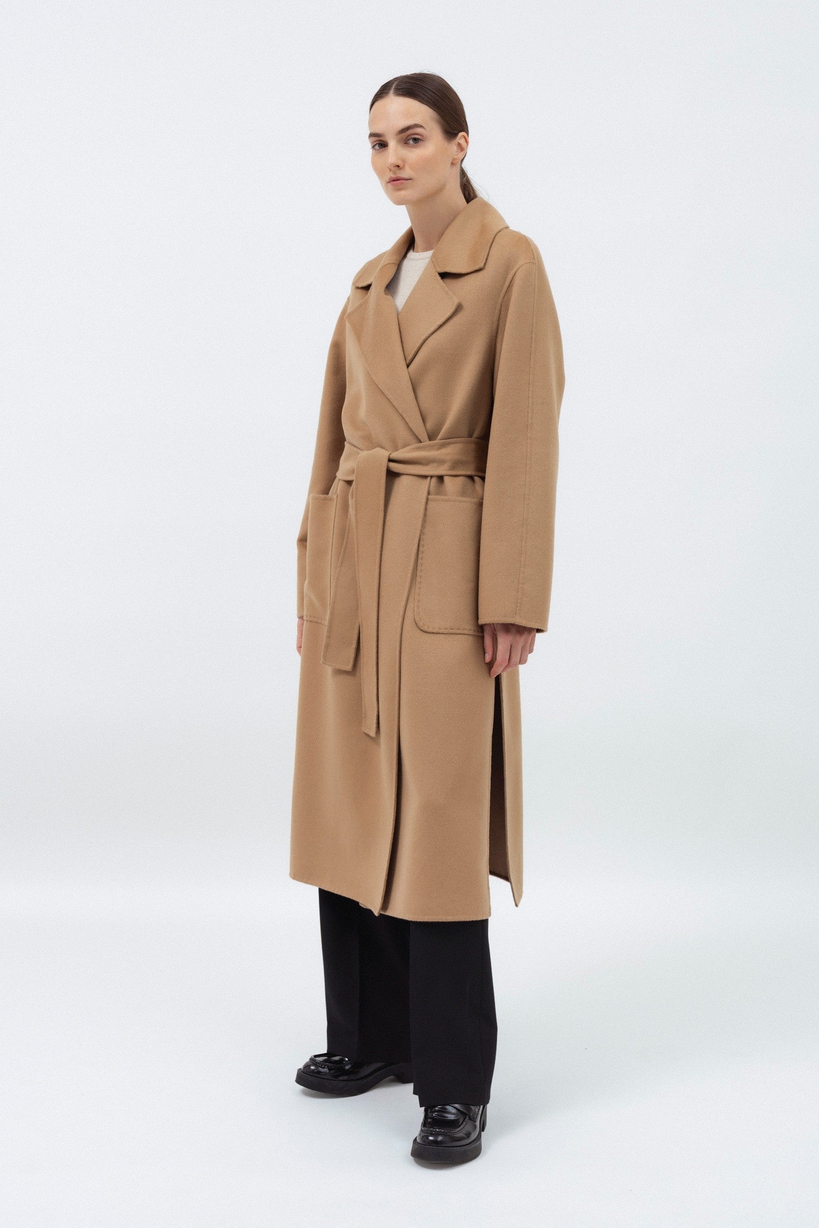 CAMEL DOUBLE-FACE WOOL COAT