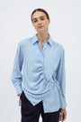 LIGHT BLUE SHIRT WITH SIDE GATHERING