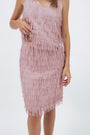 ROSE PINK FRINGED SKIRT