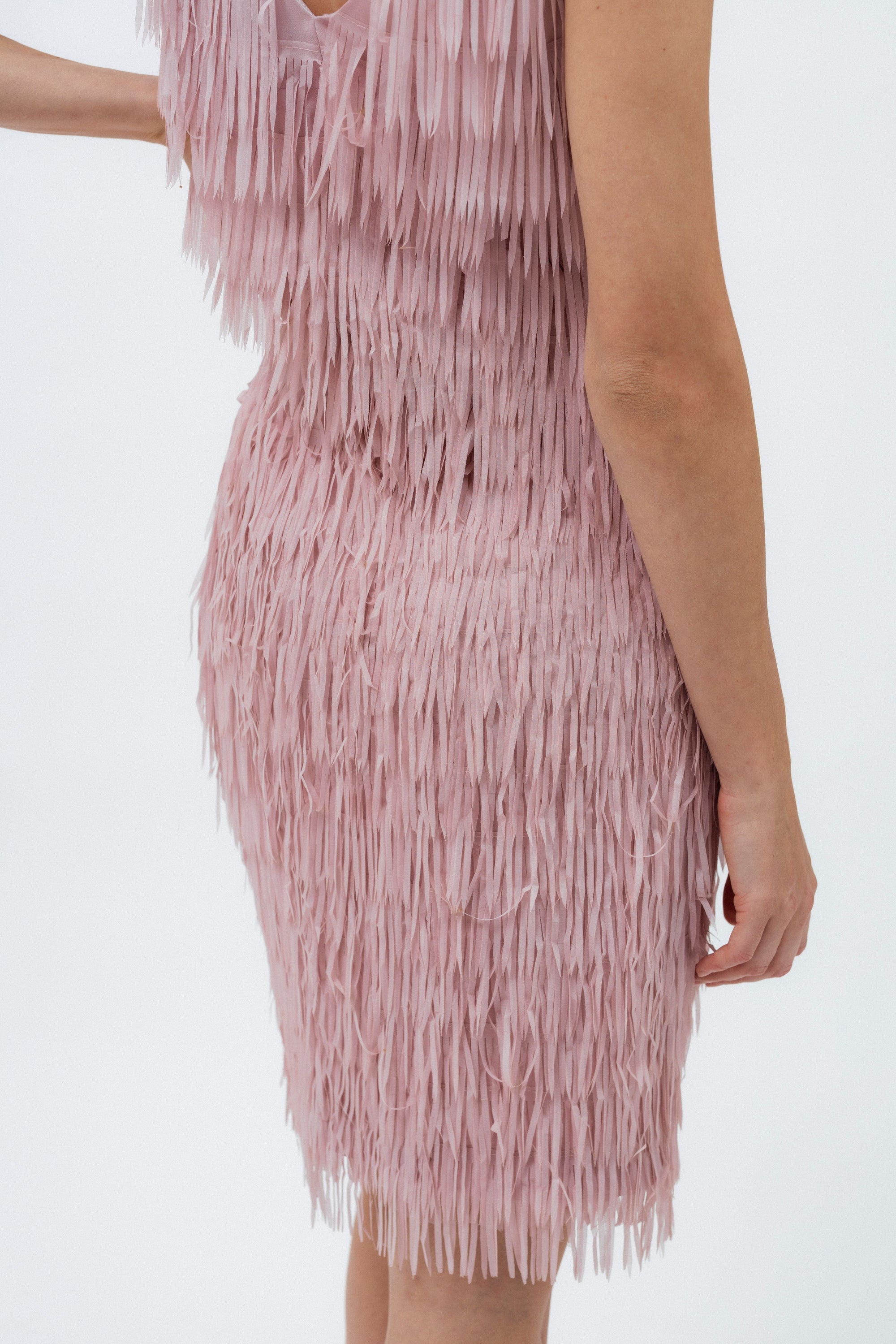 ROSE PINK FRINGED SKIRT
