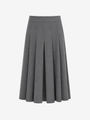 GREY PLEATED MIDI SKIRT