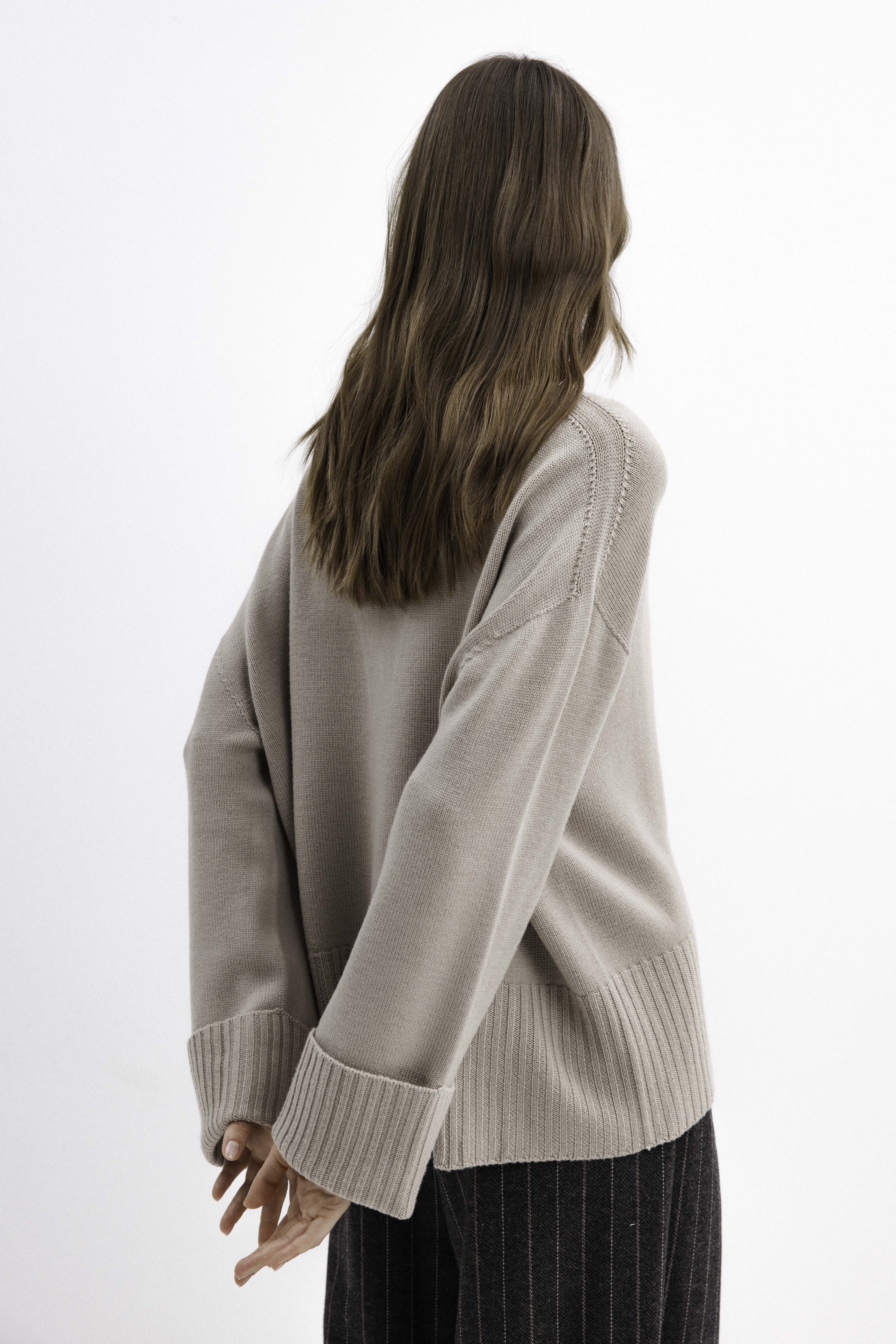 MERINO WOOL OVERSIZED SWEATER WITH BUTTONS