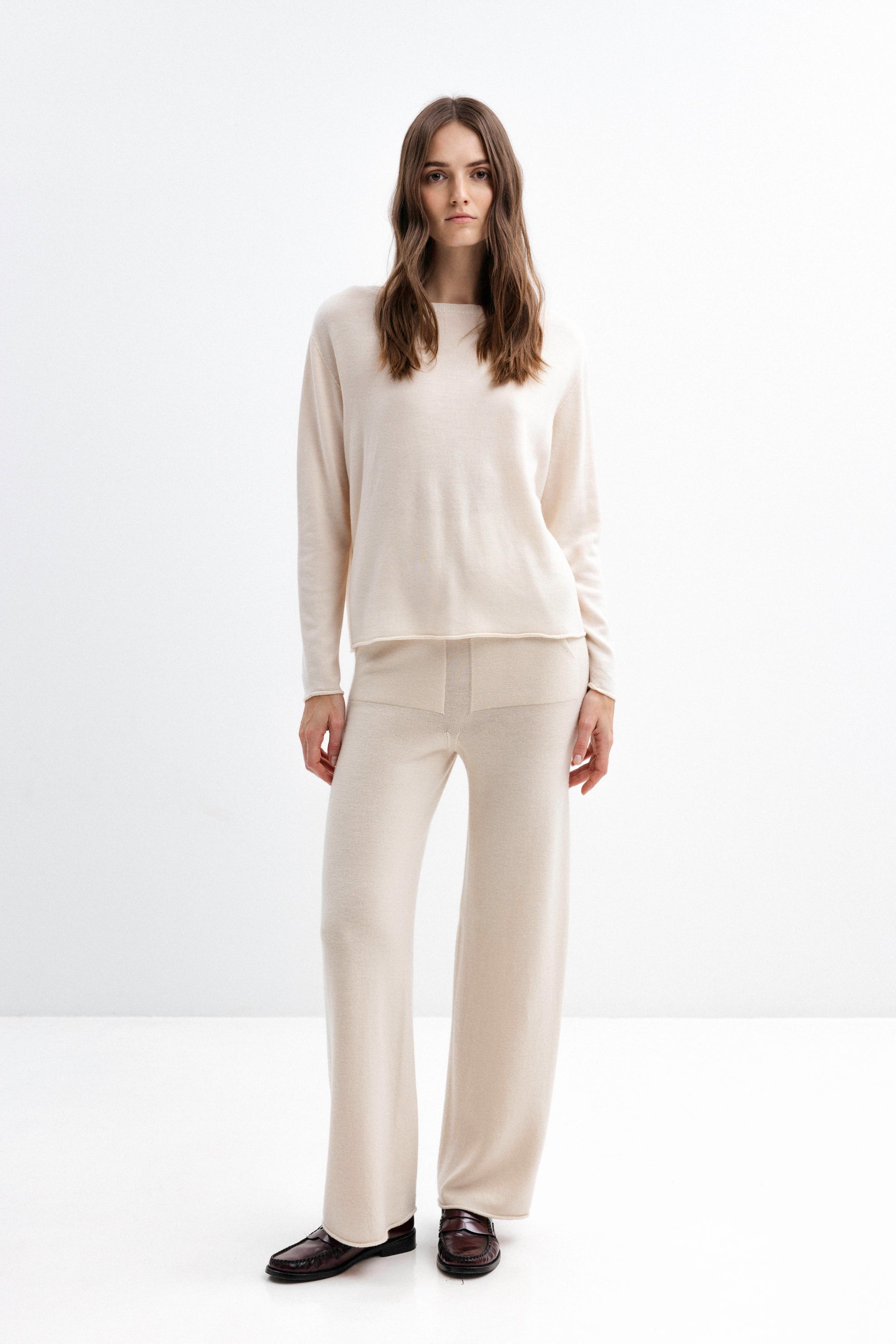 MILK SHADE MERINO WOOL SWEATER WITH BUTTONS