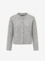 LIGHT GREY ALPACA-BLEND BUTTONED CARDIGAN