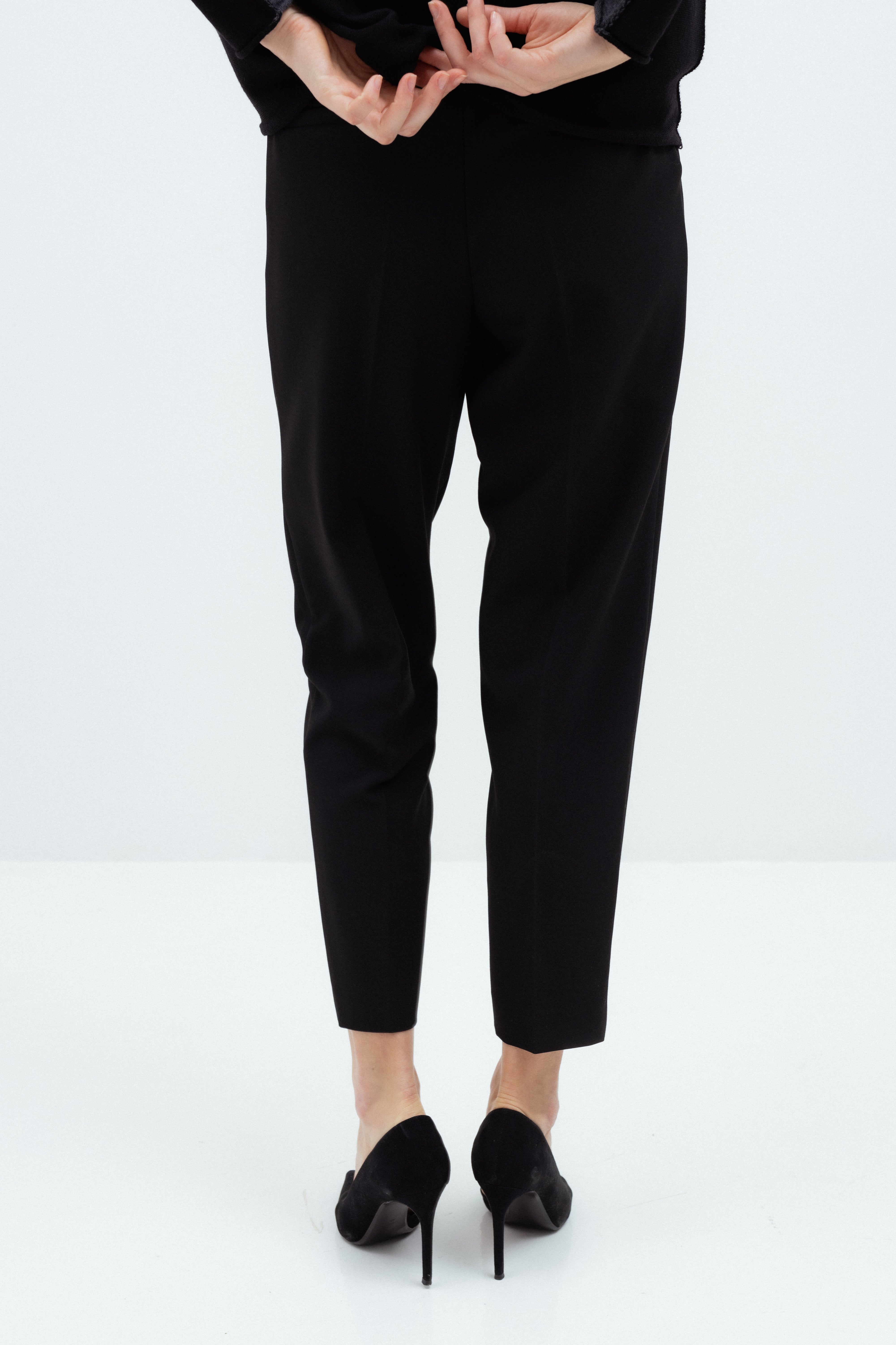 TAPERED BLACK TROUSERS