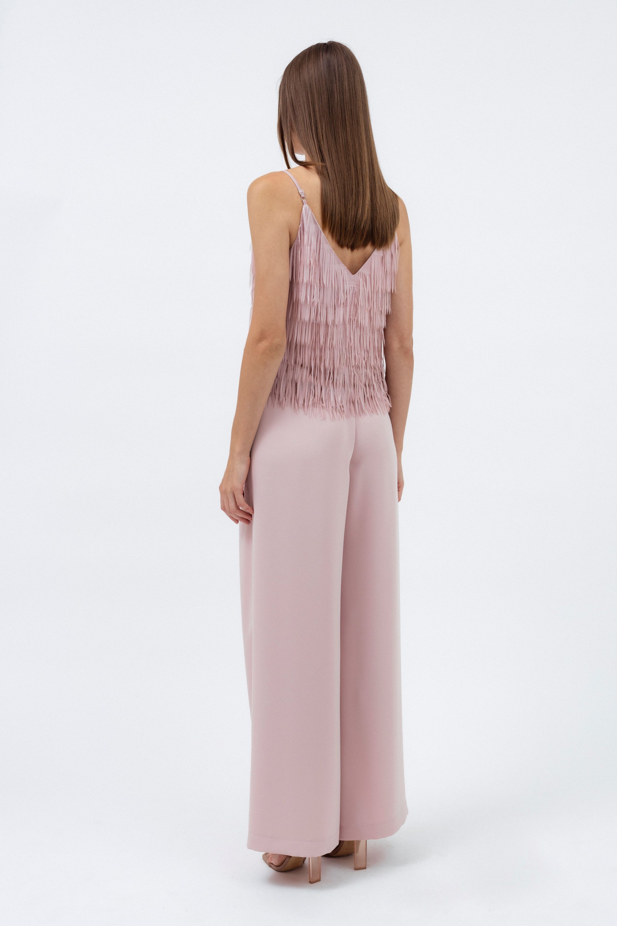 ROSE PINK WIDE-LEG TROUSERS