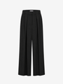 BLACK WIDE-LEG TROUSERS WITH PLEATS