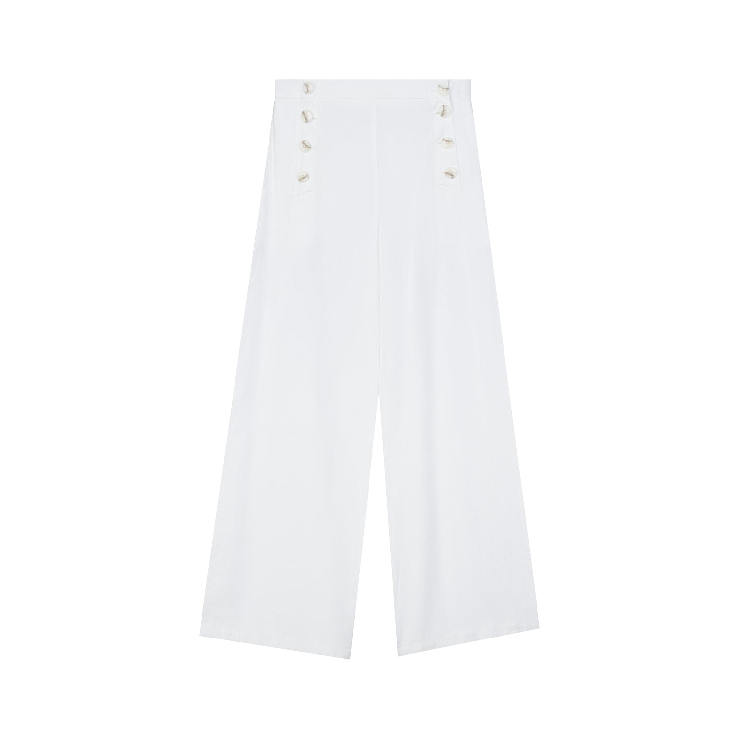 WIDE-LEG LINEN WHITE TROUSERS