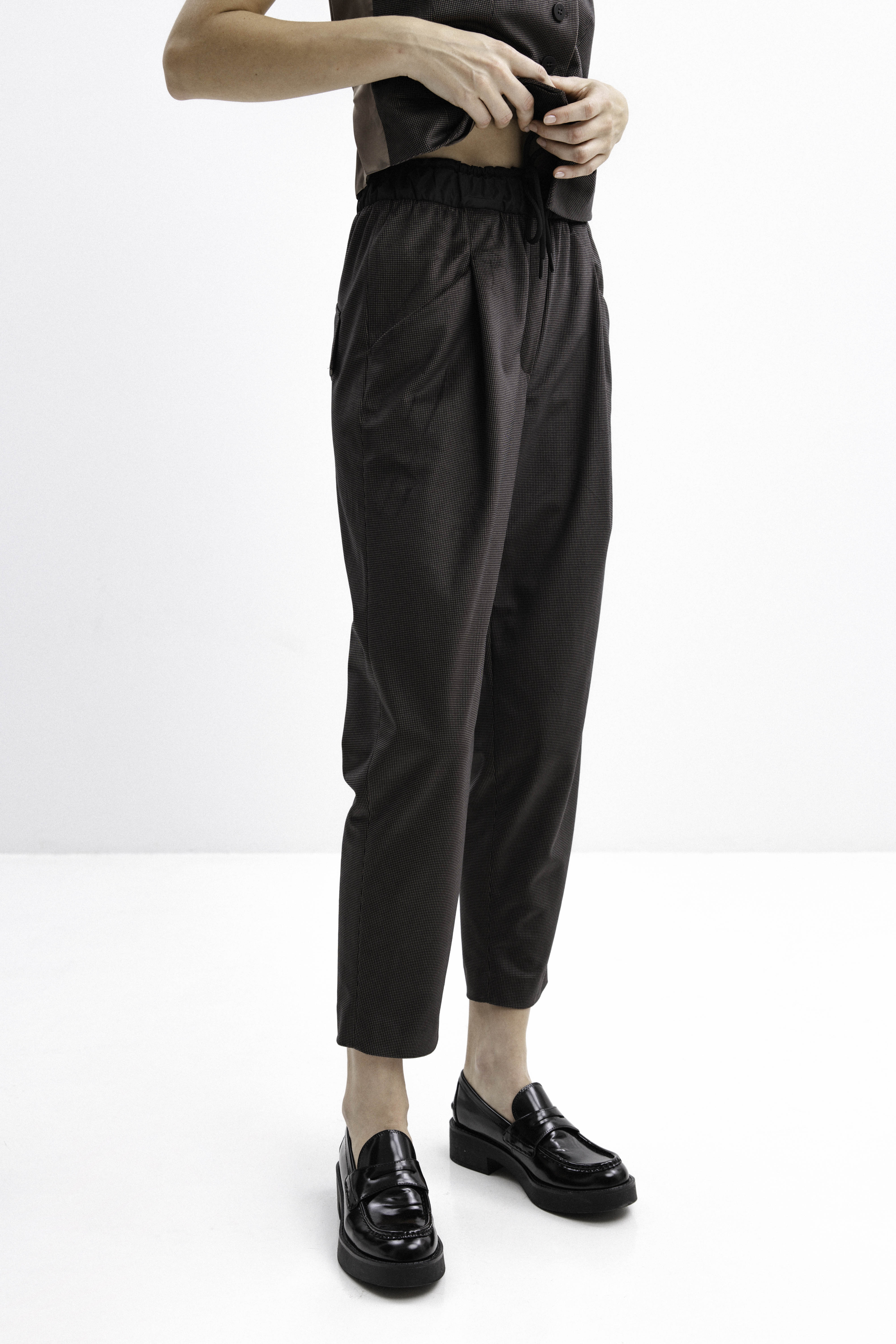 BROWN JOGGER TROUSERS WITH ELASTIC WAISTBAND