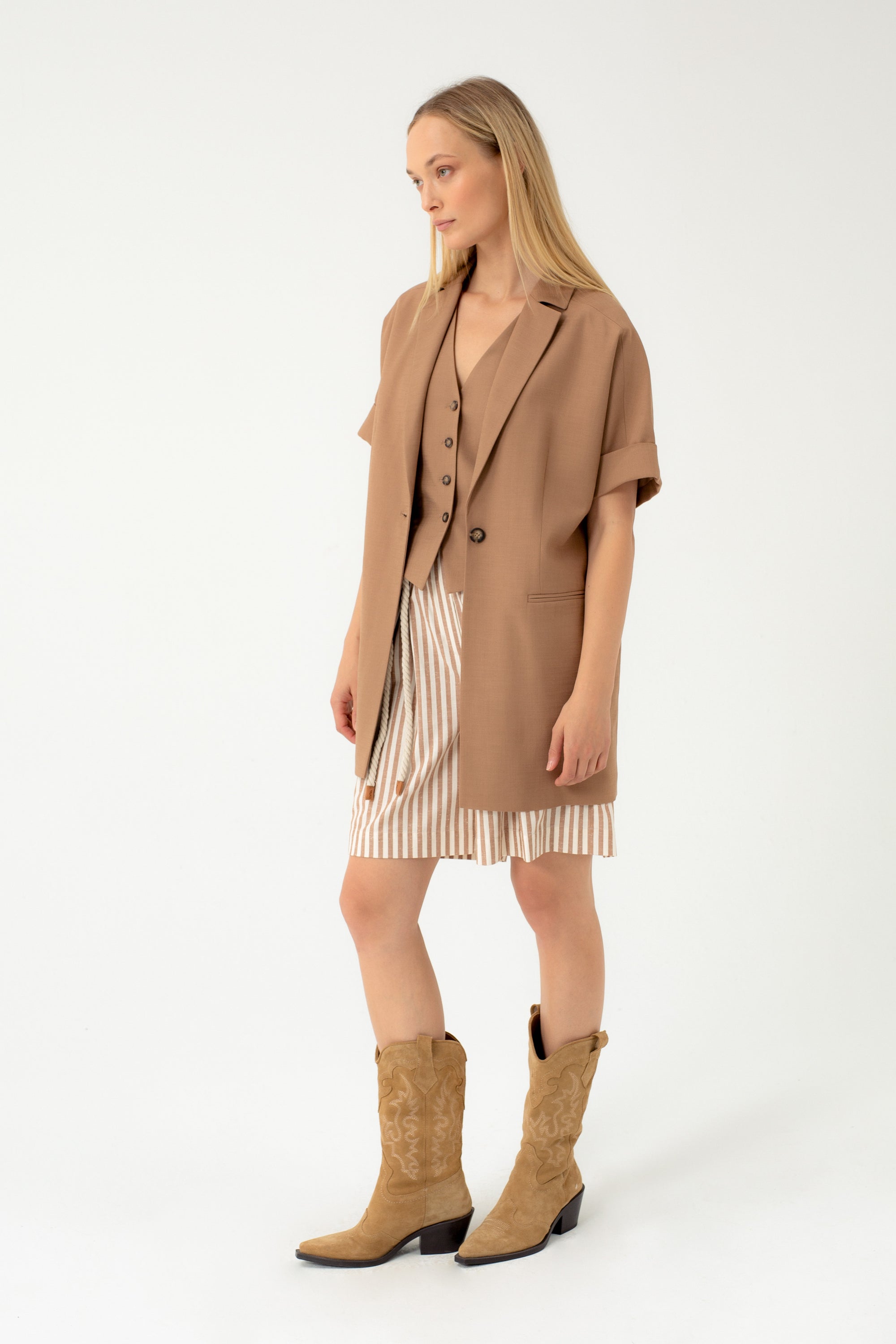 COTTON STRIPED SHORTS