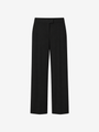 BLACK STRAIGHT-LEG TROUSERS WITH ELASTICATED WAIST
