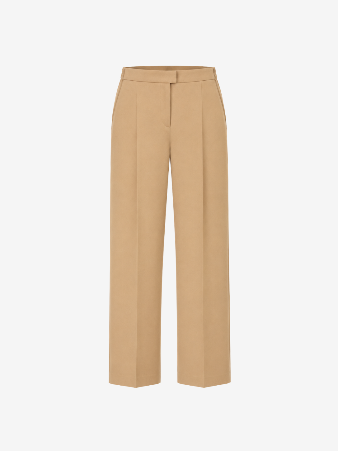 Beigefarbene Hose mit geradem Bein