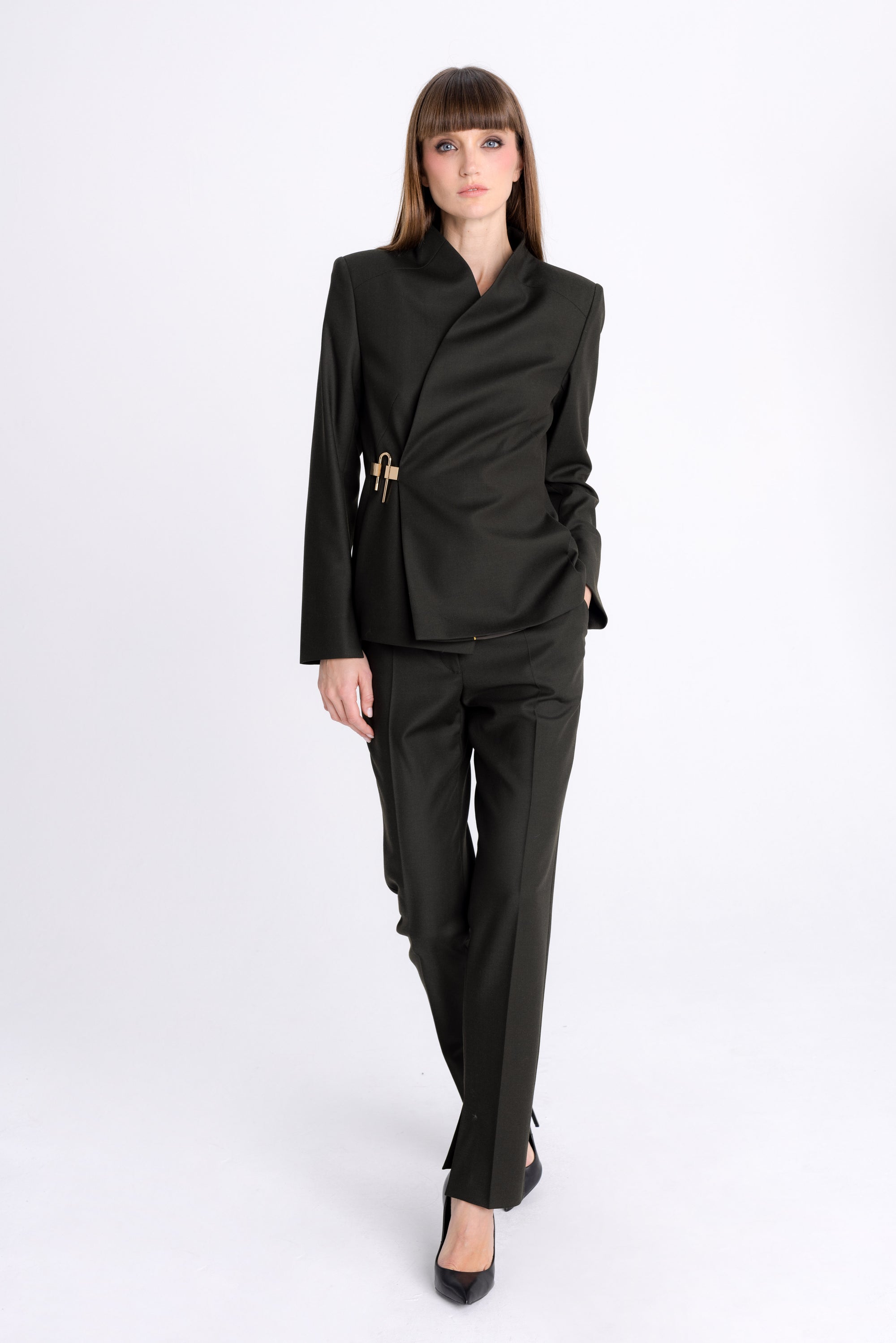 FOREST GREEN TAPERED TROUSERS