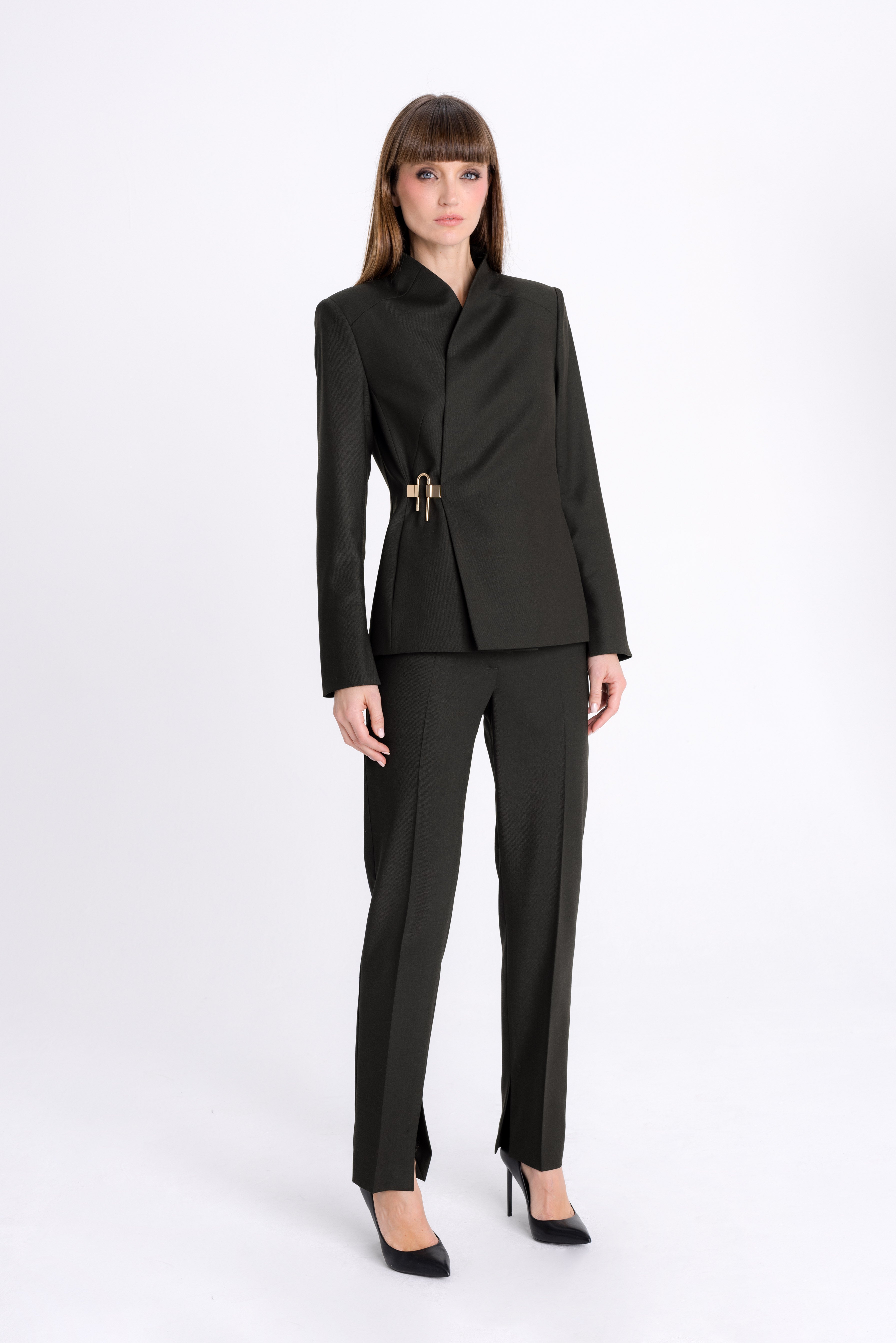 FOREST GREEN TAPERED TROUSERS